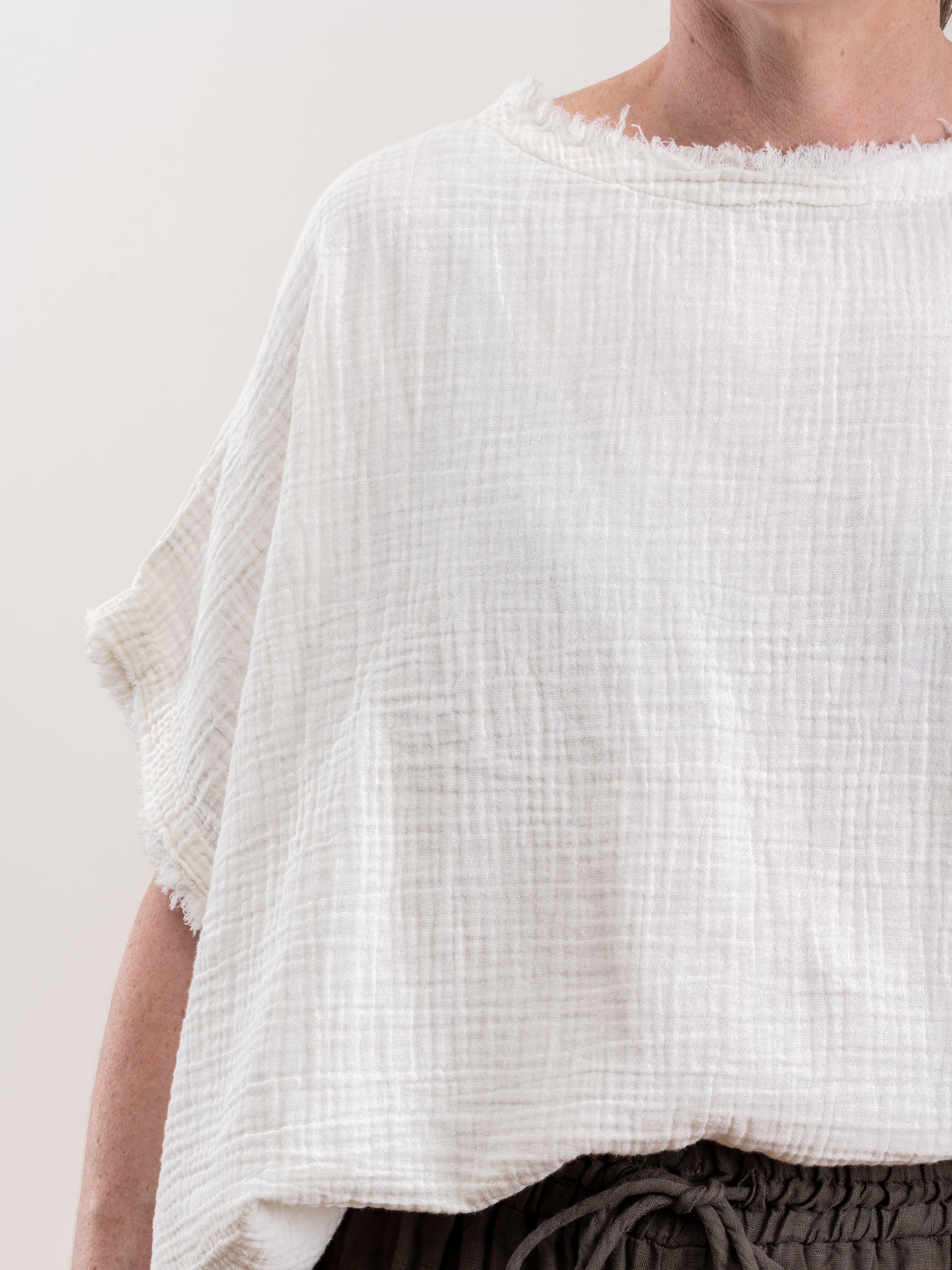 double gauze top - cream - Image 6