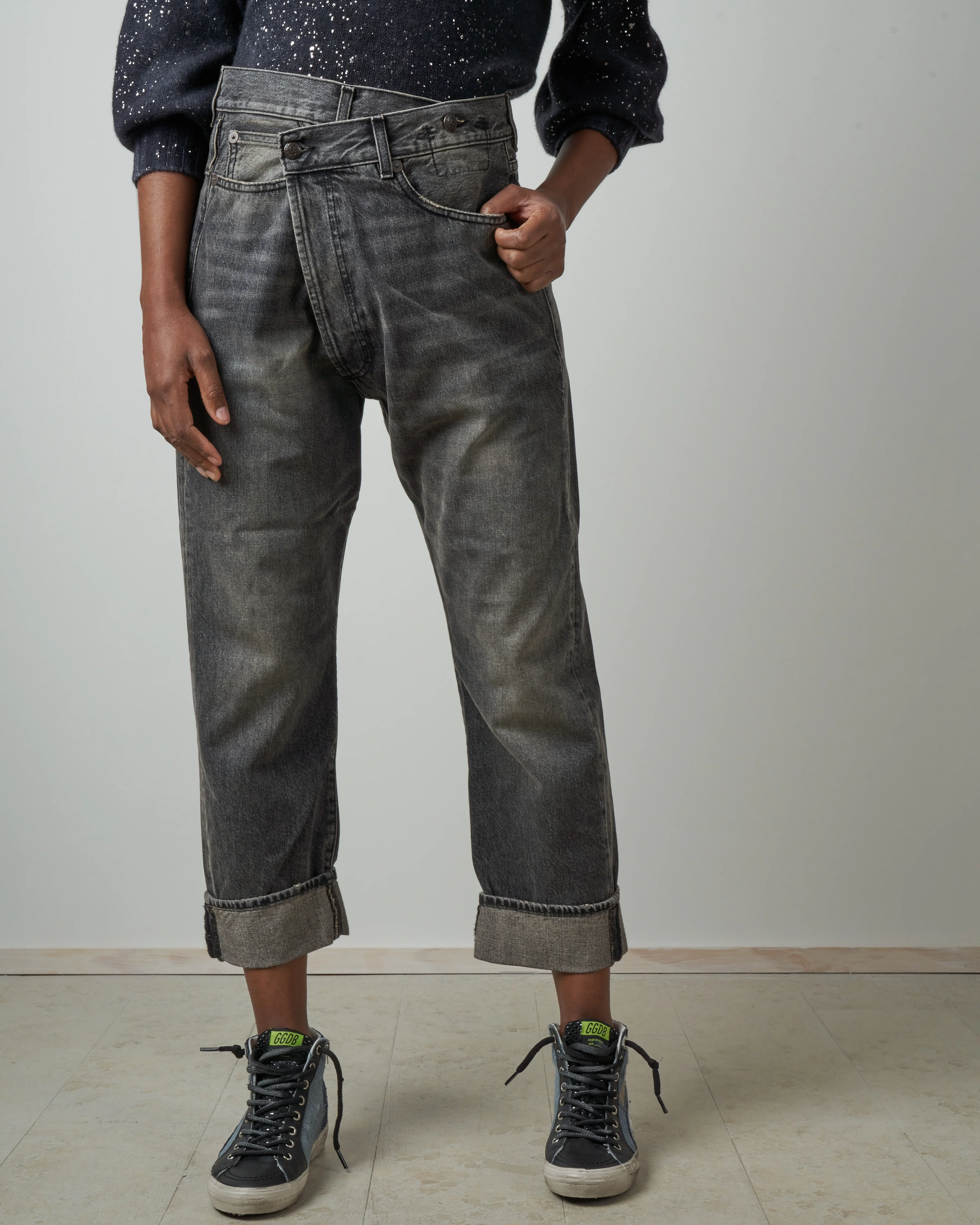 crossover jean - black
