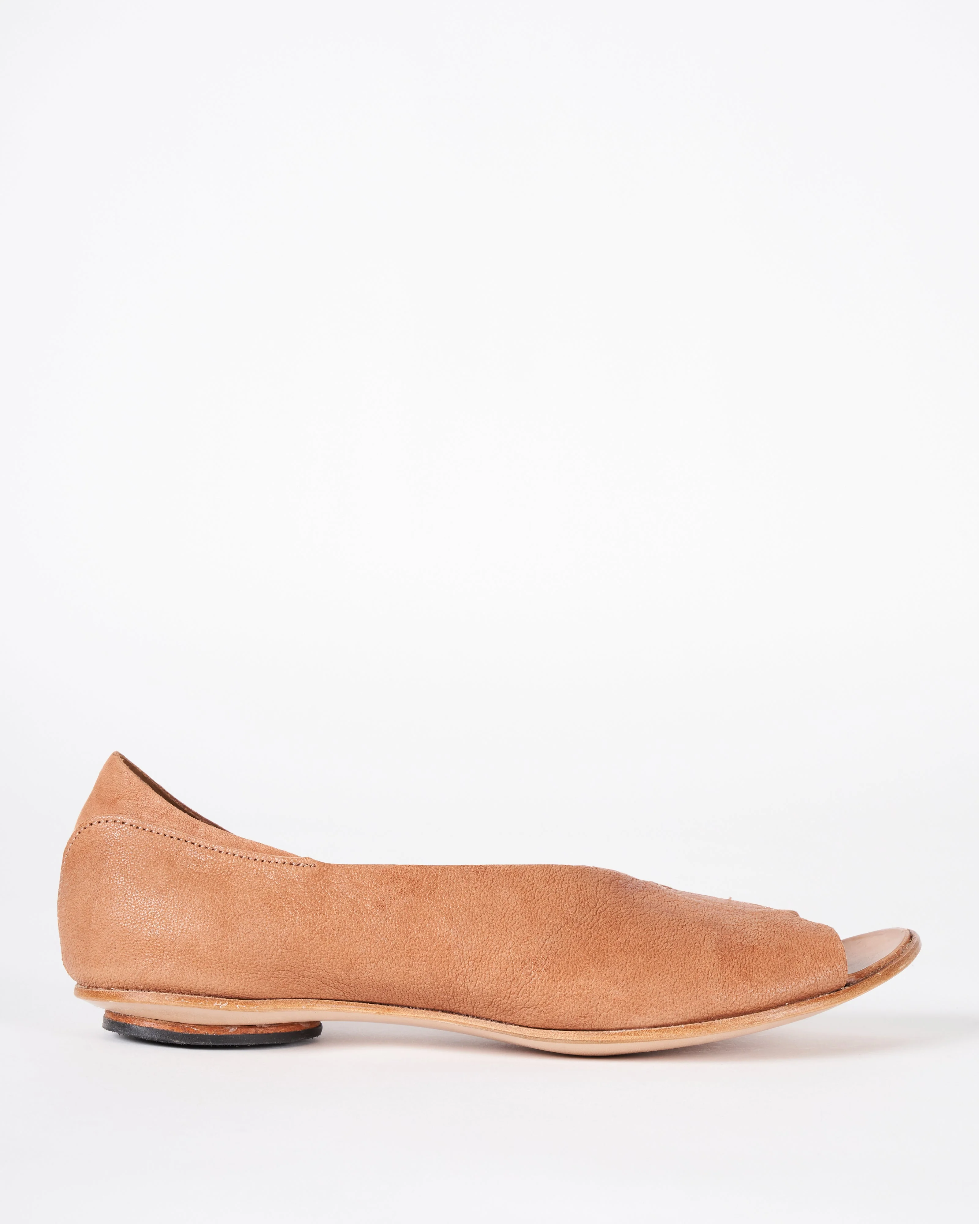 country - open toe shoe with brown sole - brown - Image 2