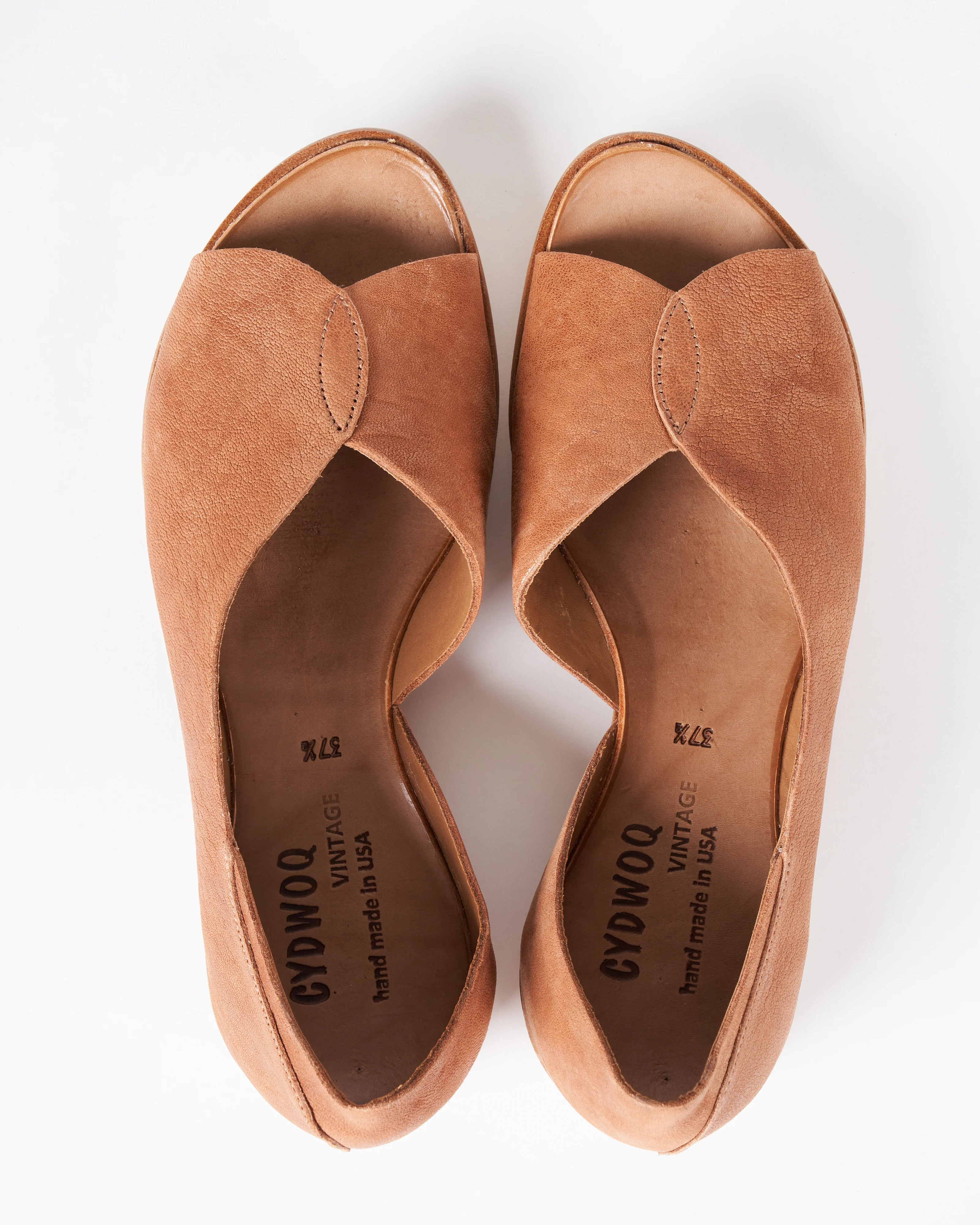 country - open toe shoe with brown sole - brown - Image 3