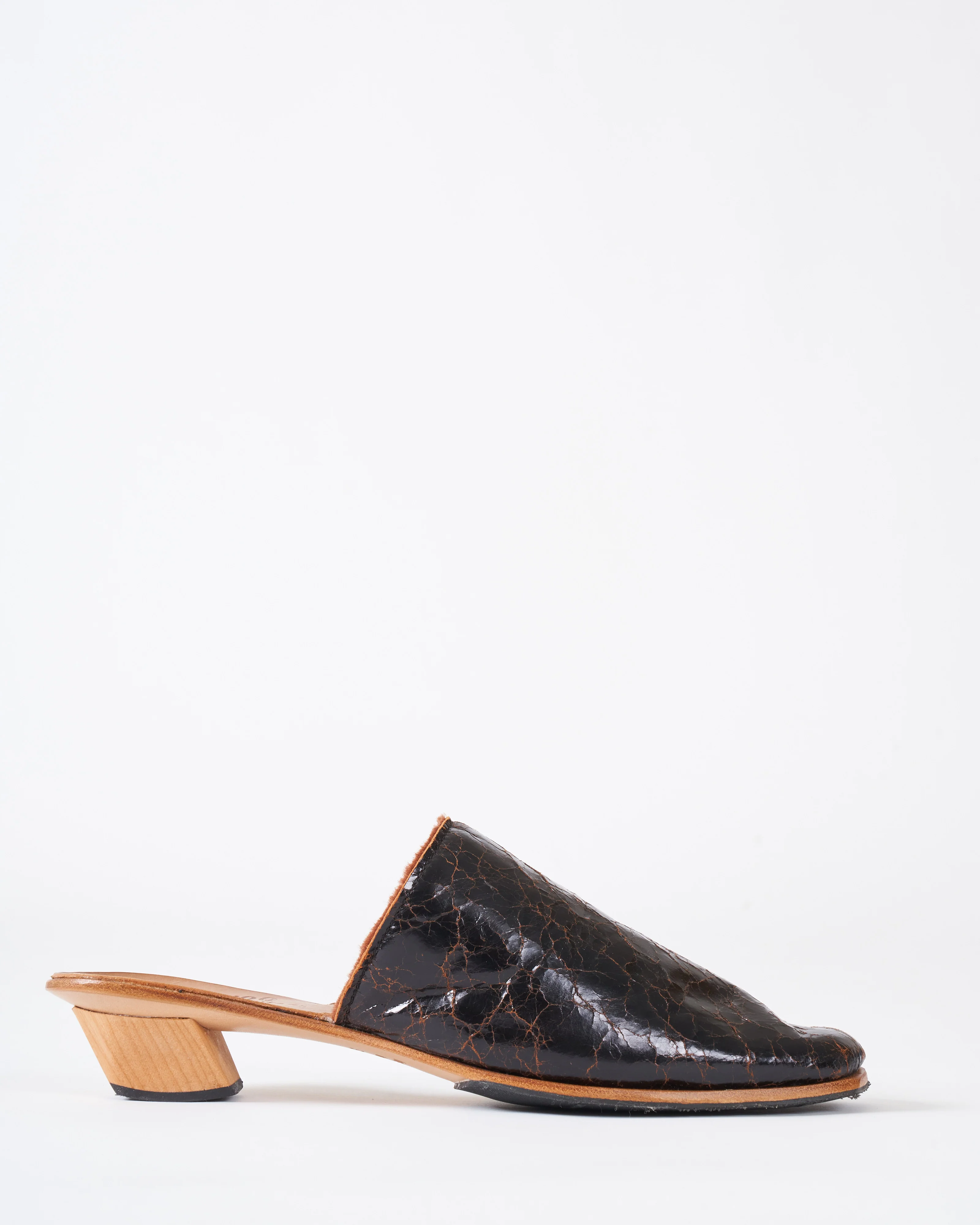 east shearling lined mule - tan/brown - Image 2