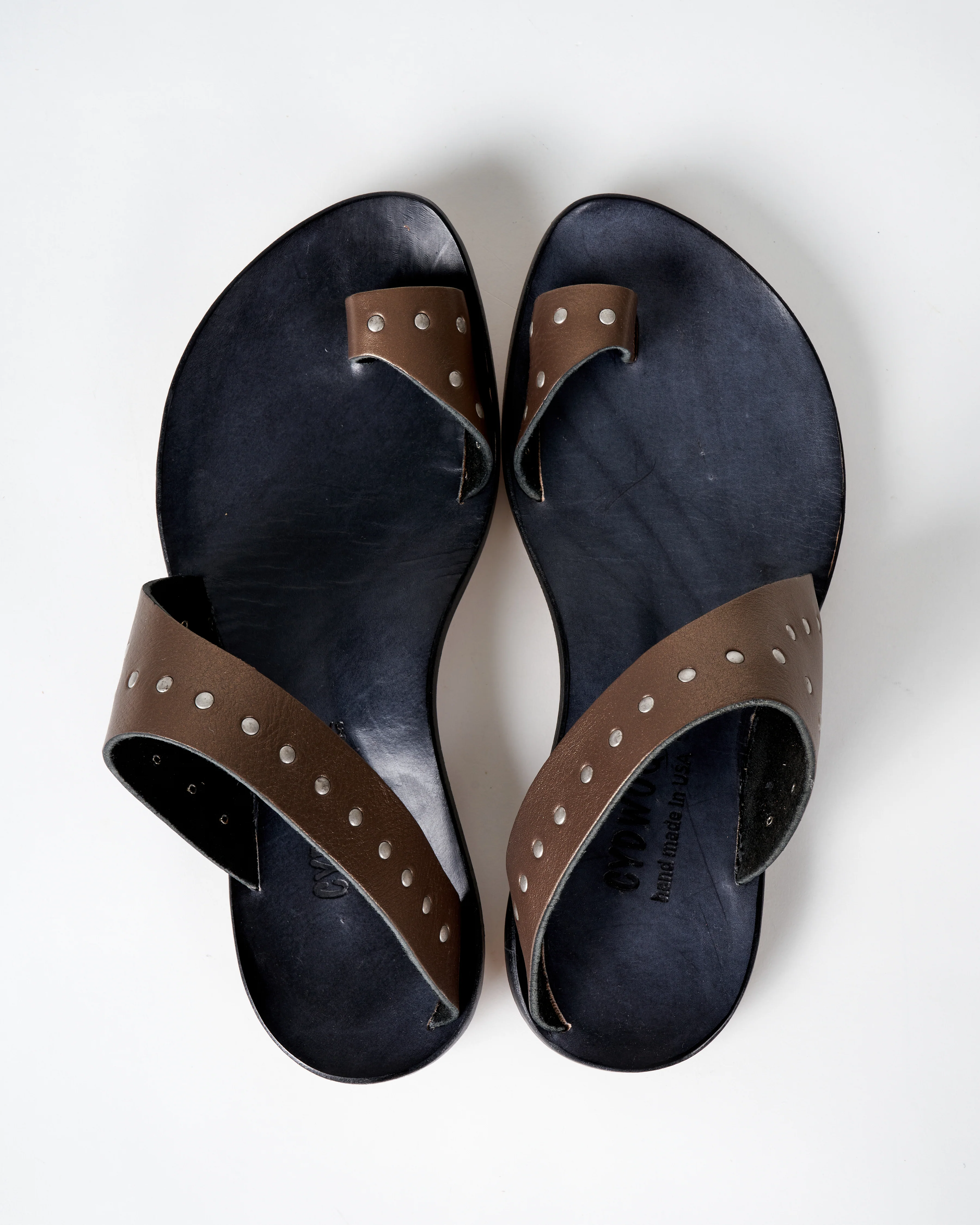 thong sandal - metallic thong/black sole sandal - Image 2