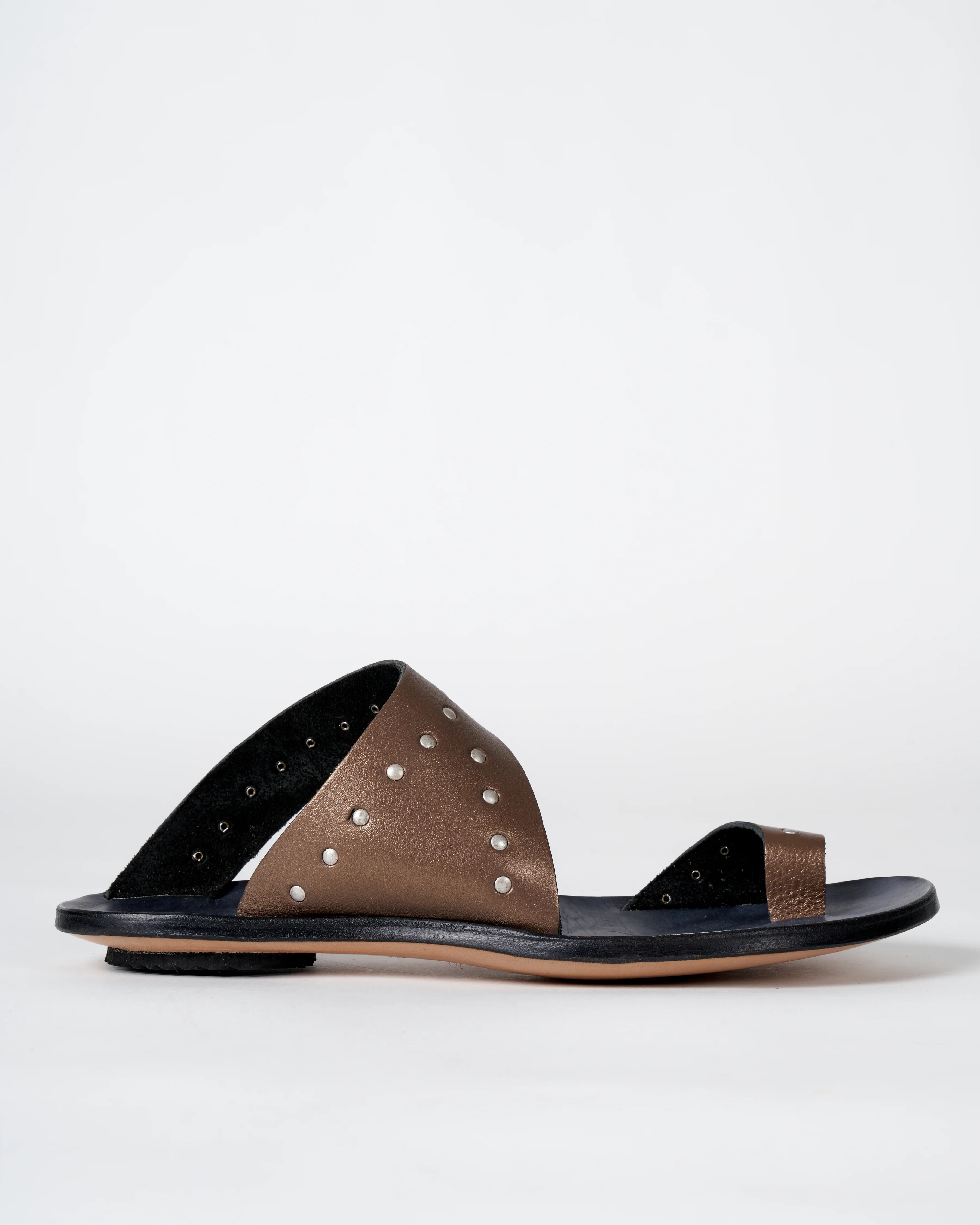 thong sandal - metallic thong/black sole sandal - Image 3
