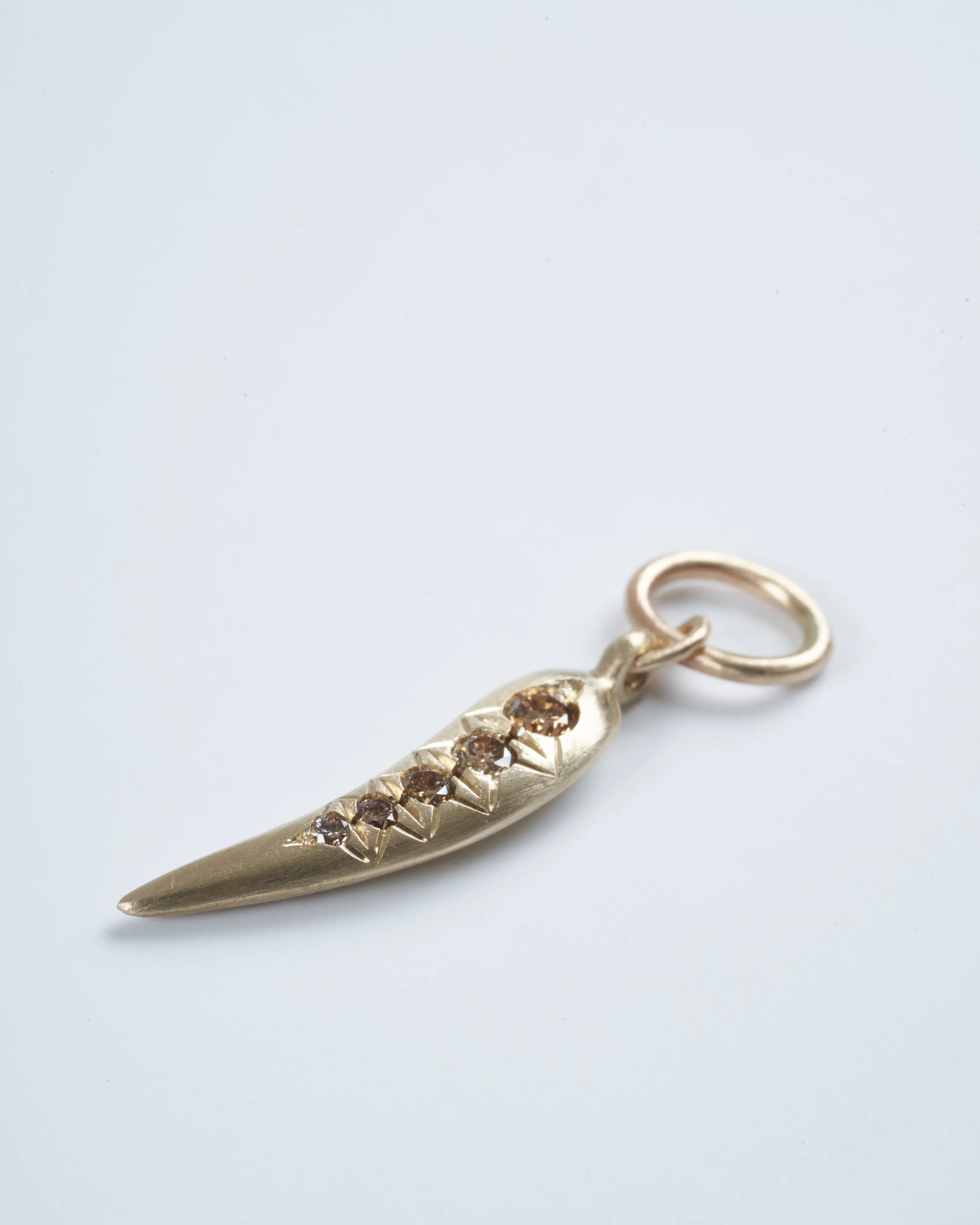 chili with brown diamonds pendant - gold - Image 2