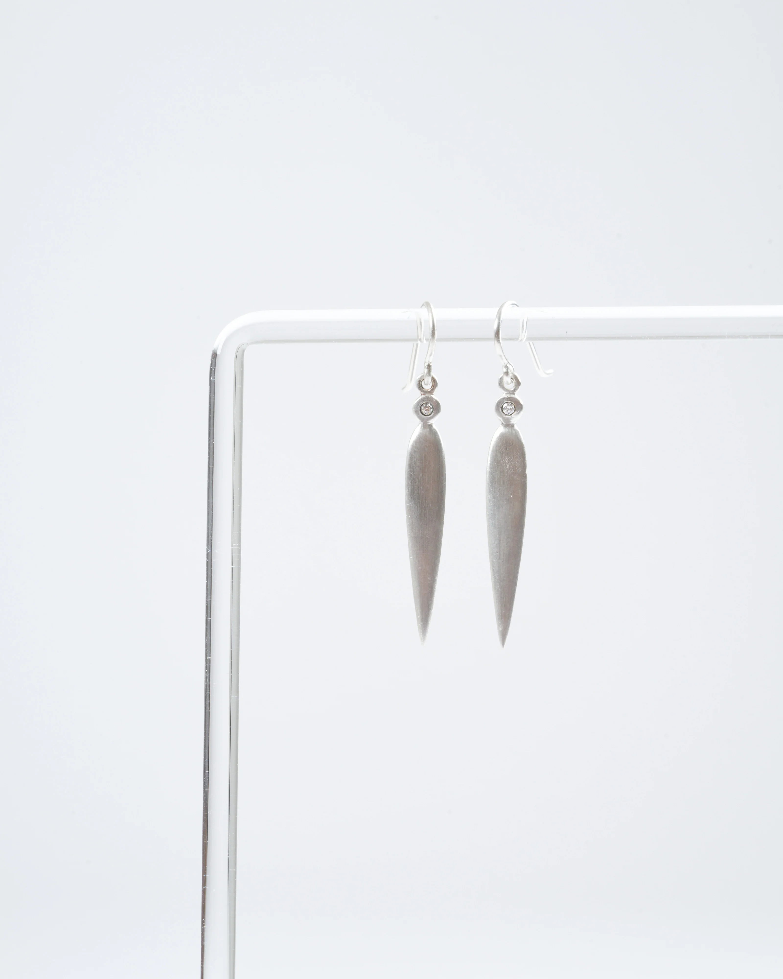 hadid diamond earrings - silver