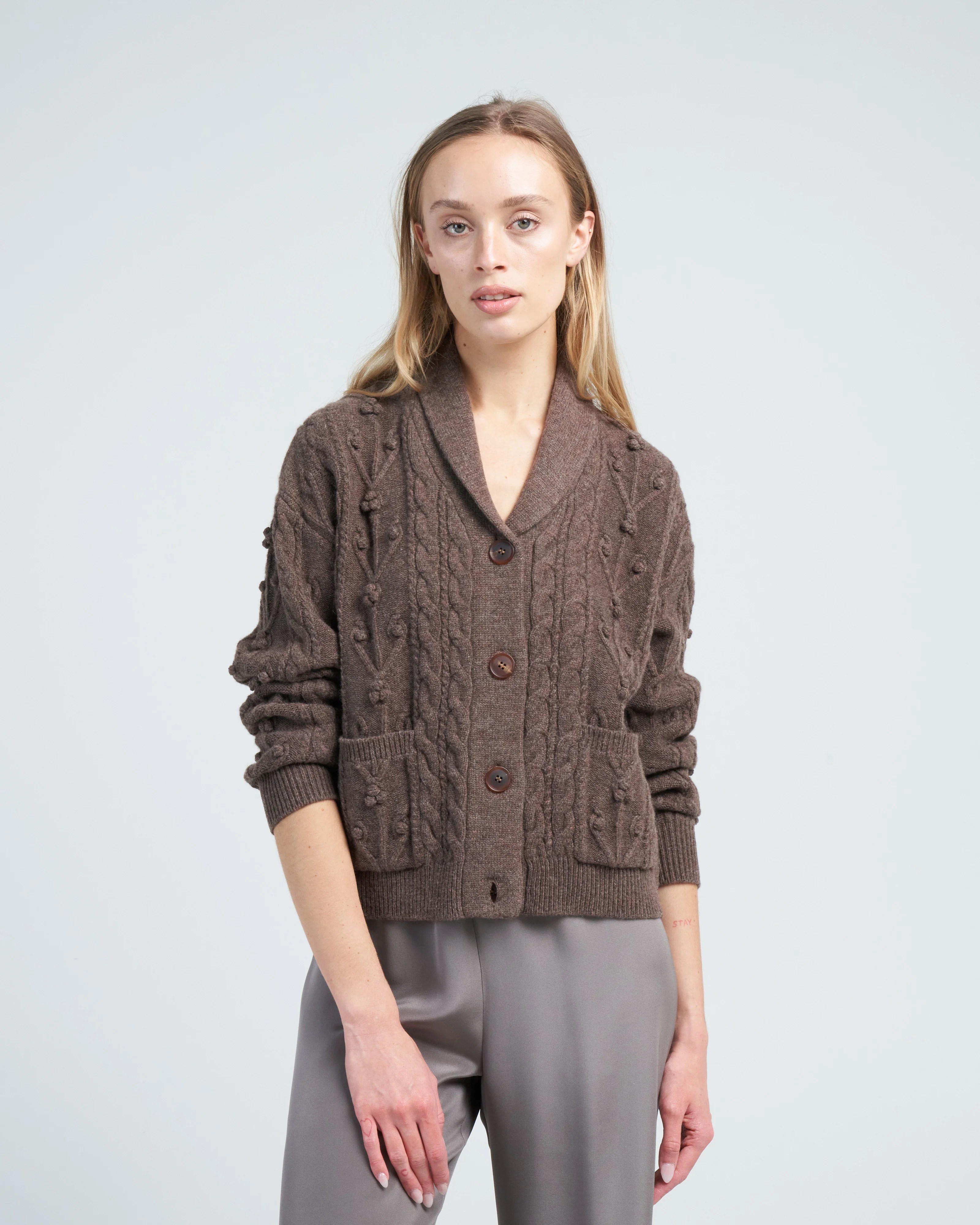 kled cardigan - heather brown - Image 2