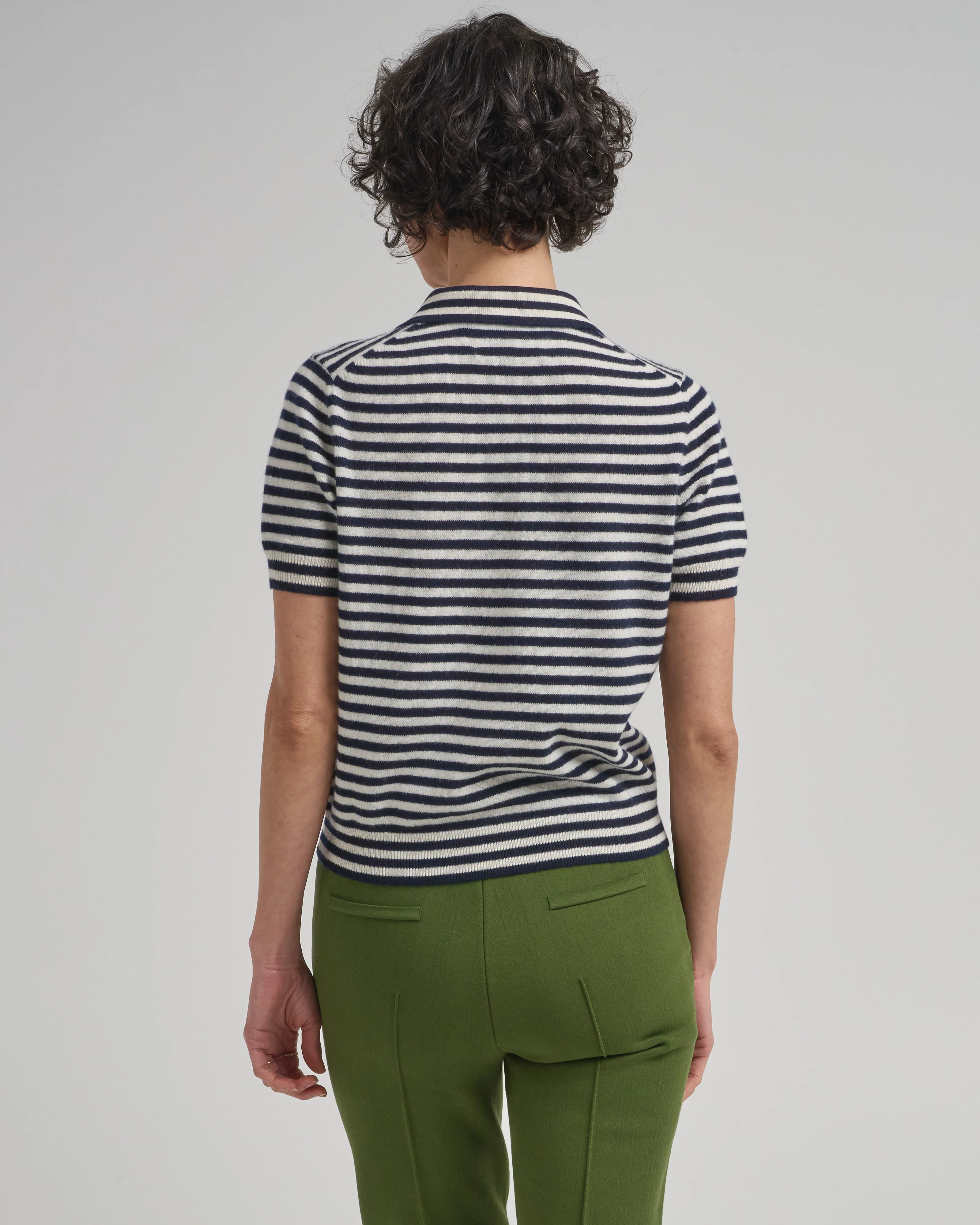 leslie stripe cashmere cardigan - Image 5