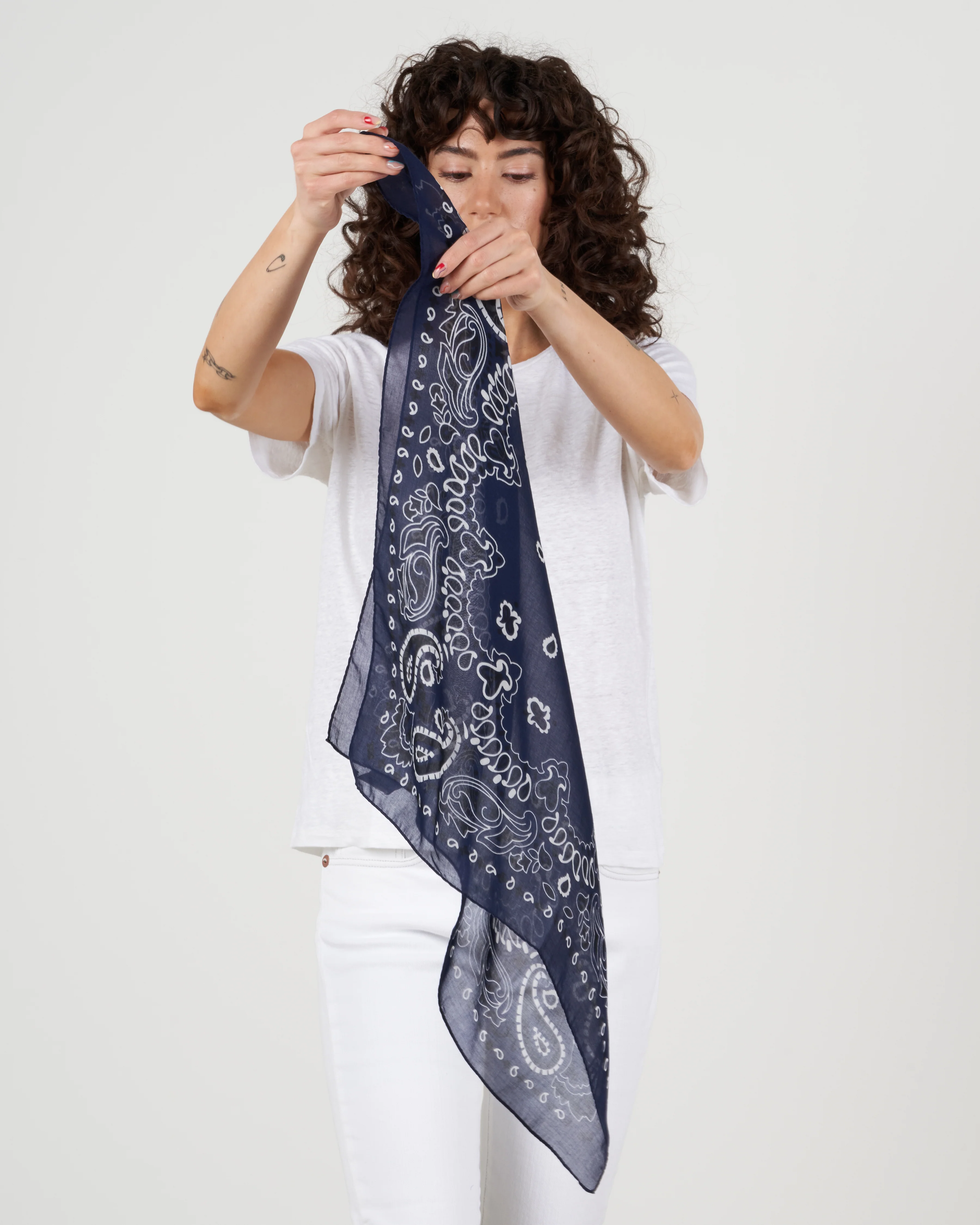 cot bandana scarf - navy - Image 3