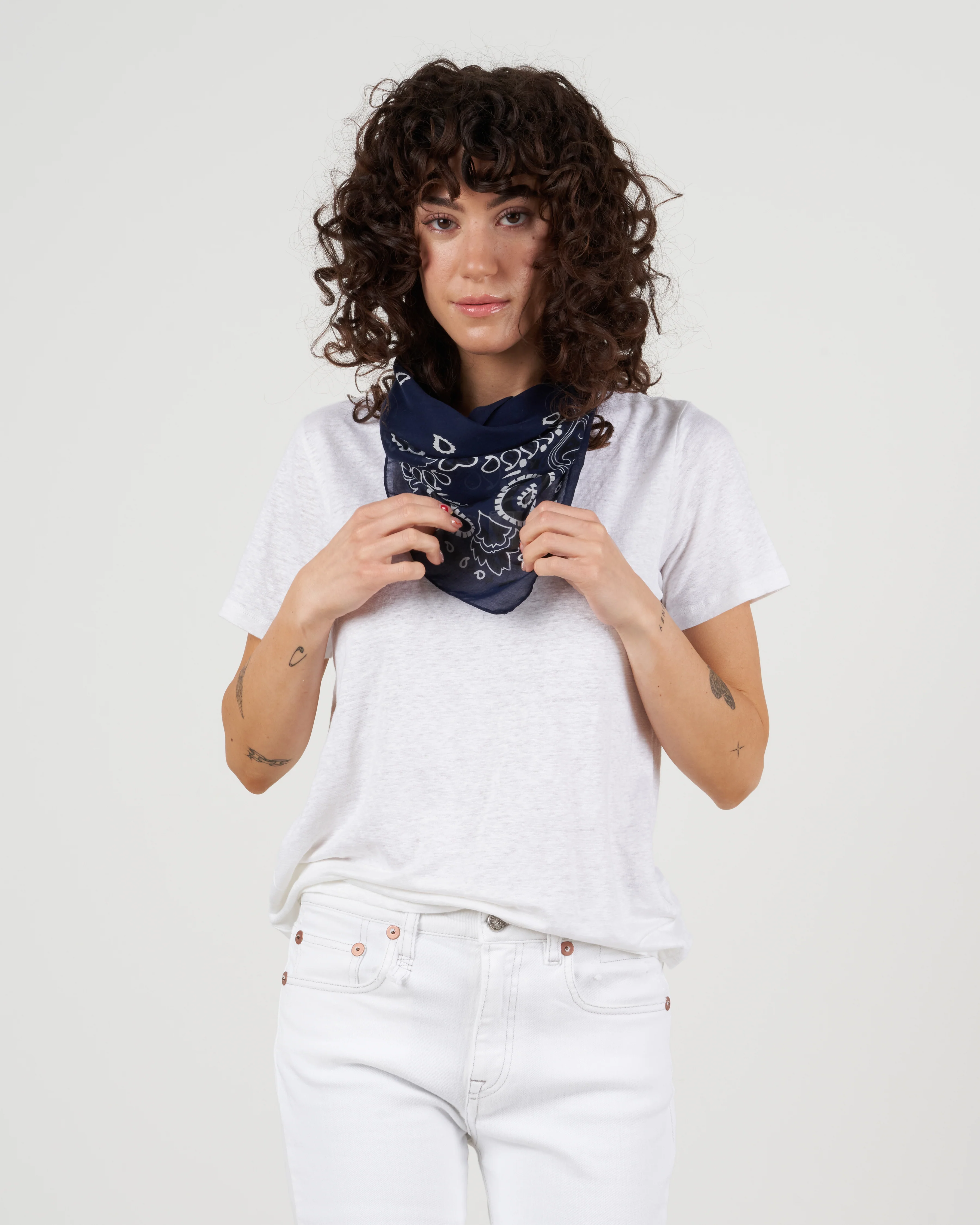 cot bandana scarf - navy - Image 4