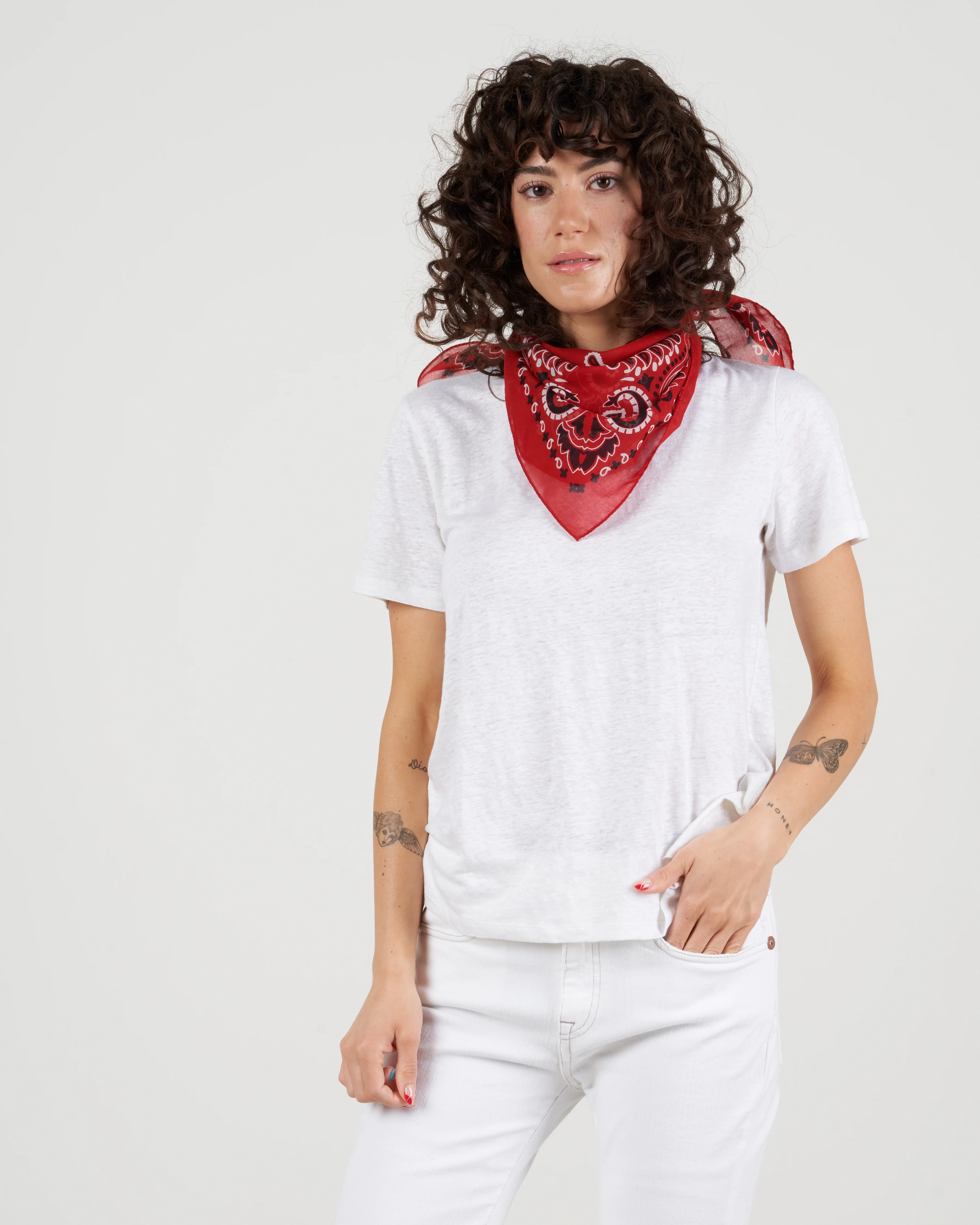 cot bandana scarf - red - Image 2