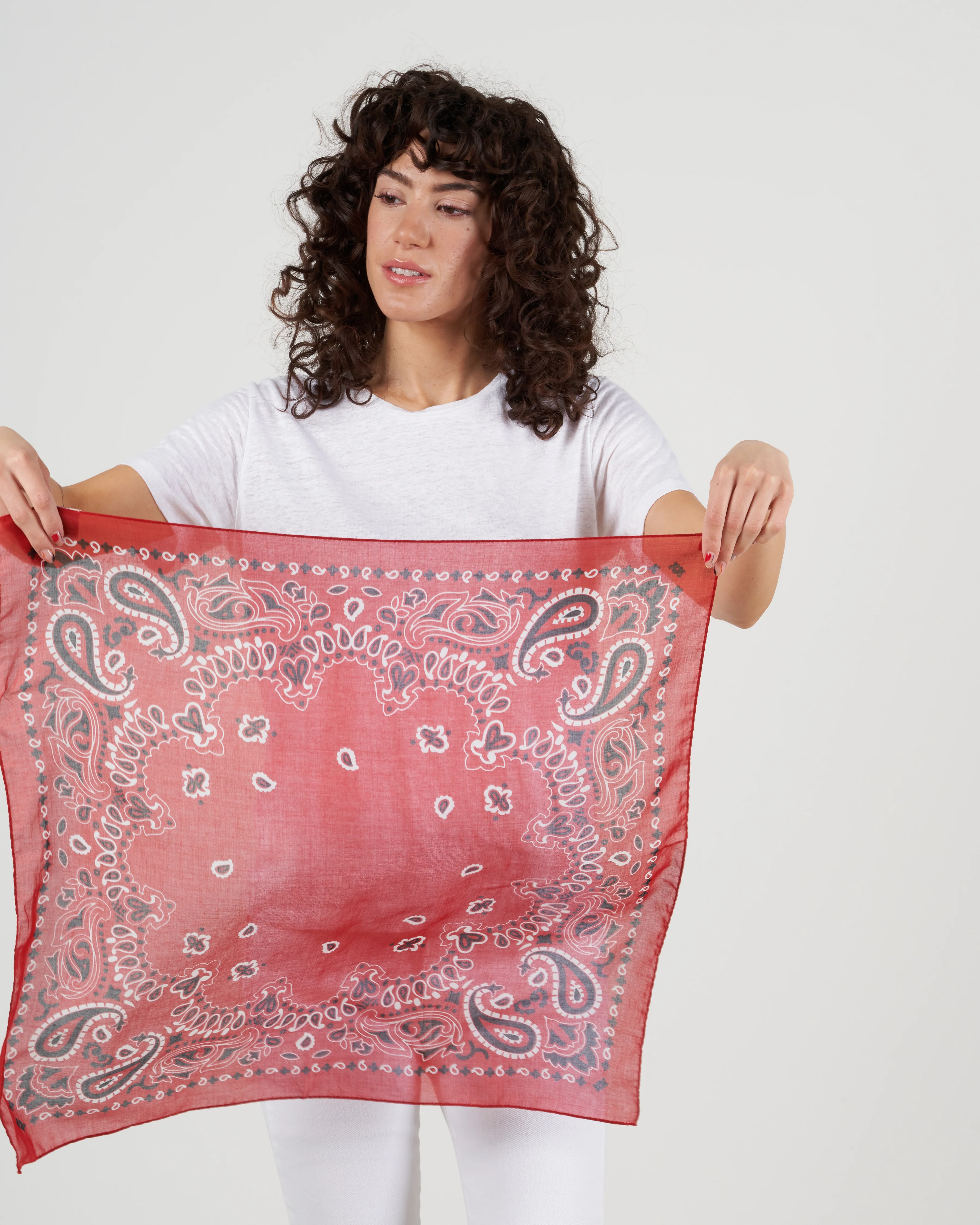 cot bandana scarf - red - Image 3