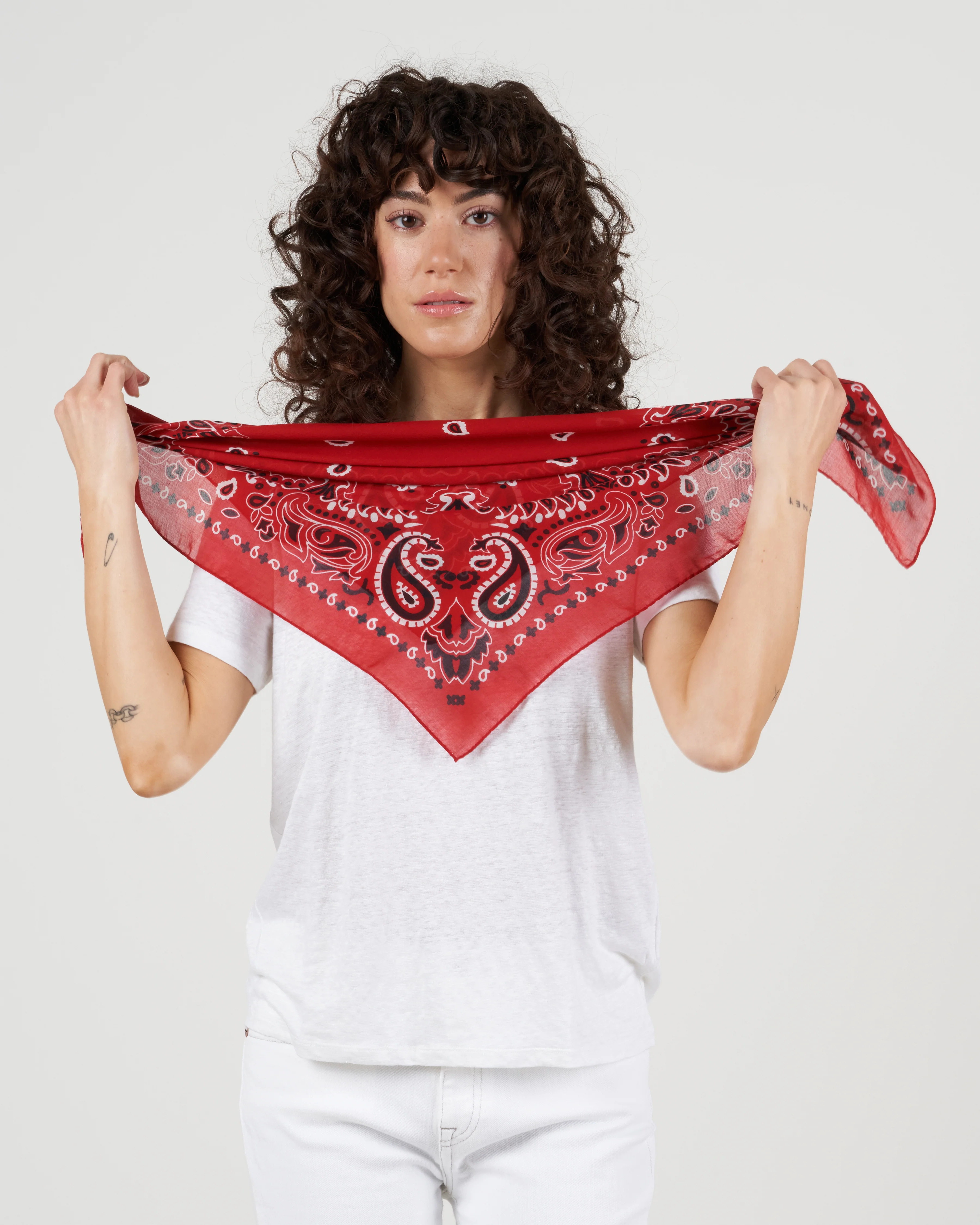 cot bandana scarf - red - Image 4
