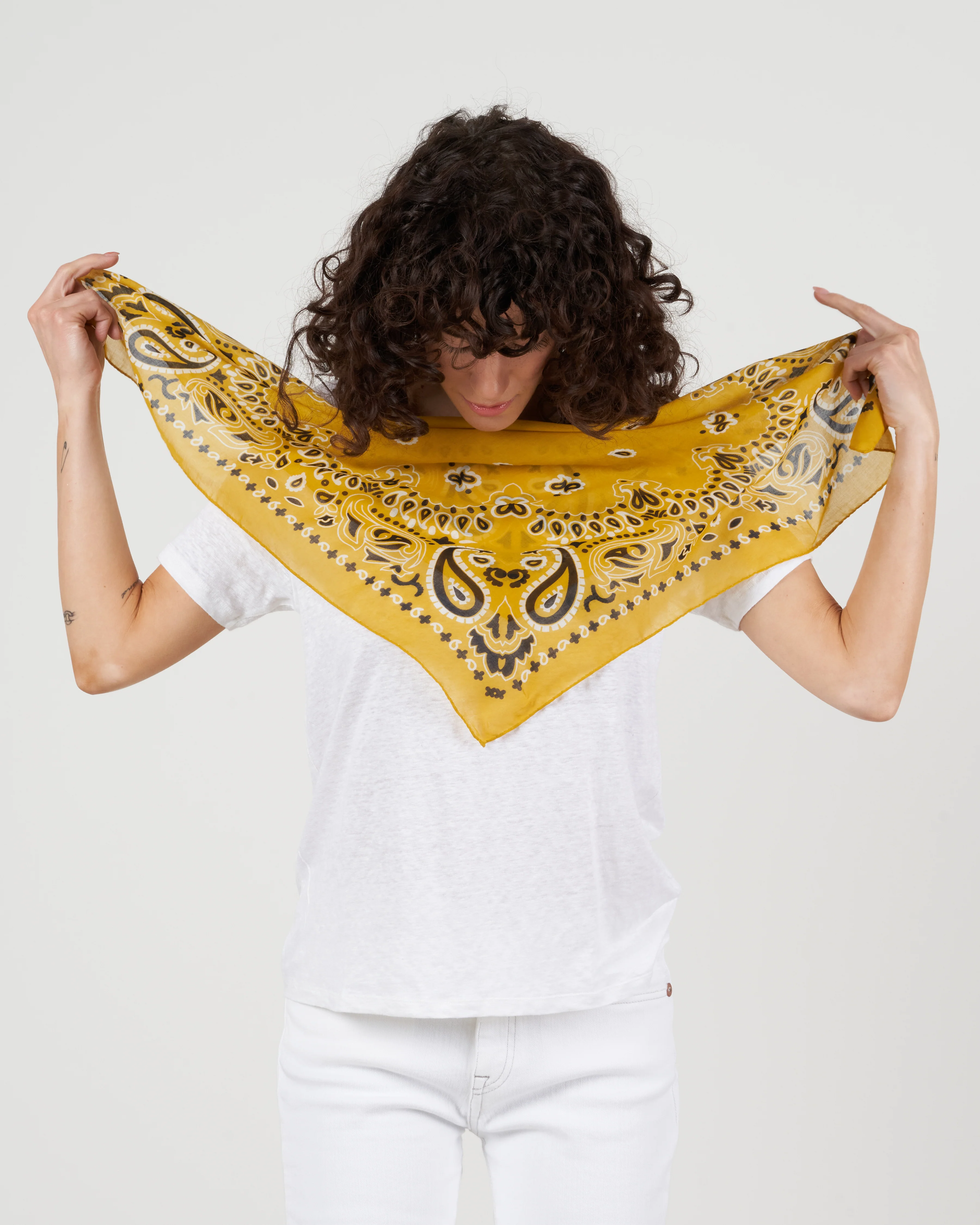 cot bandana scarf - yellow - Image 2