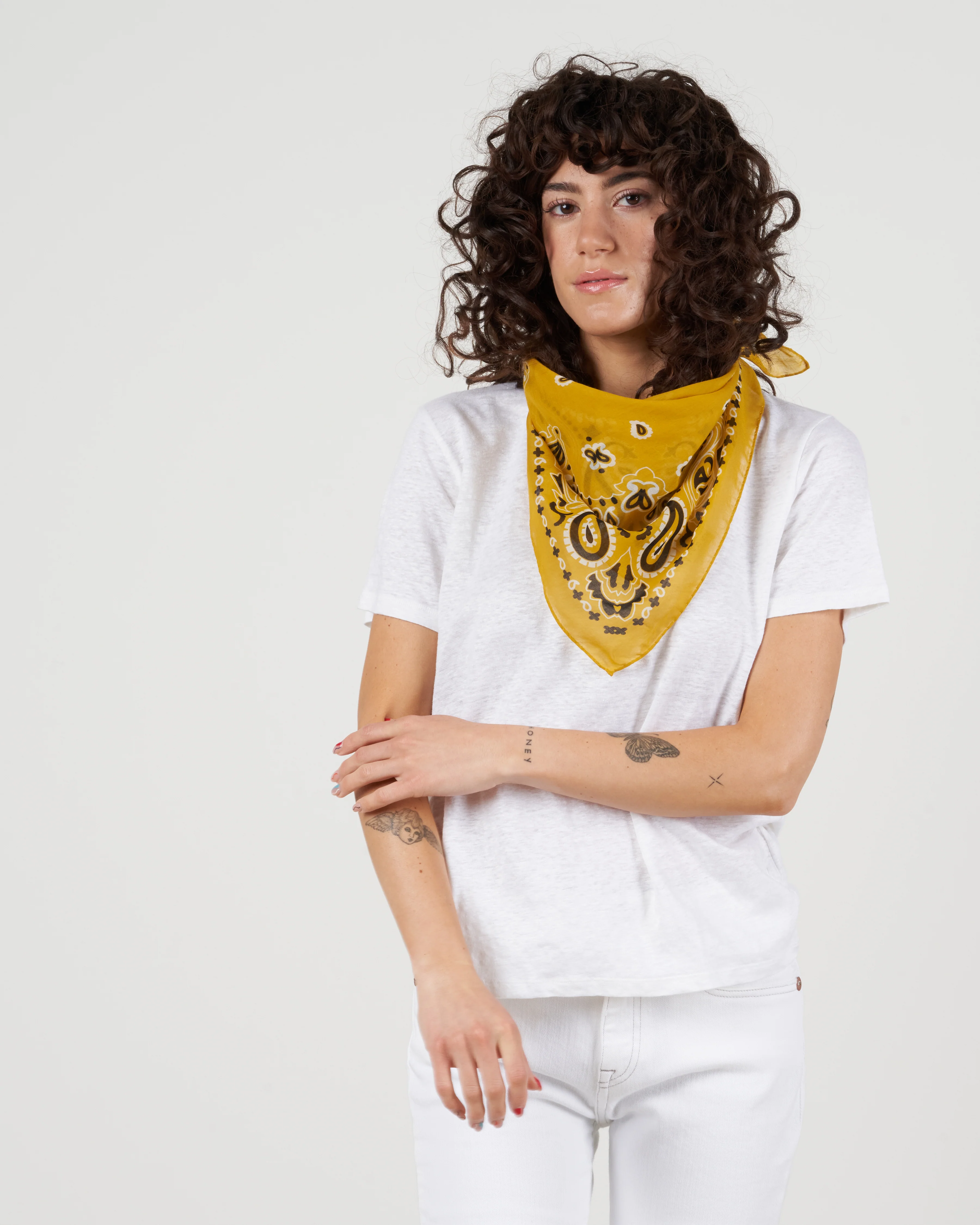 cot bandana scarf - yellow - Image 3