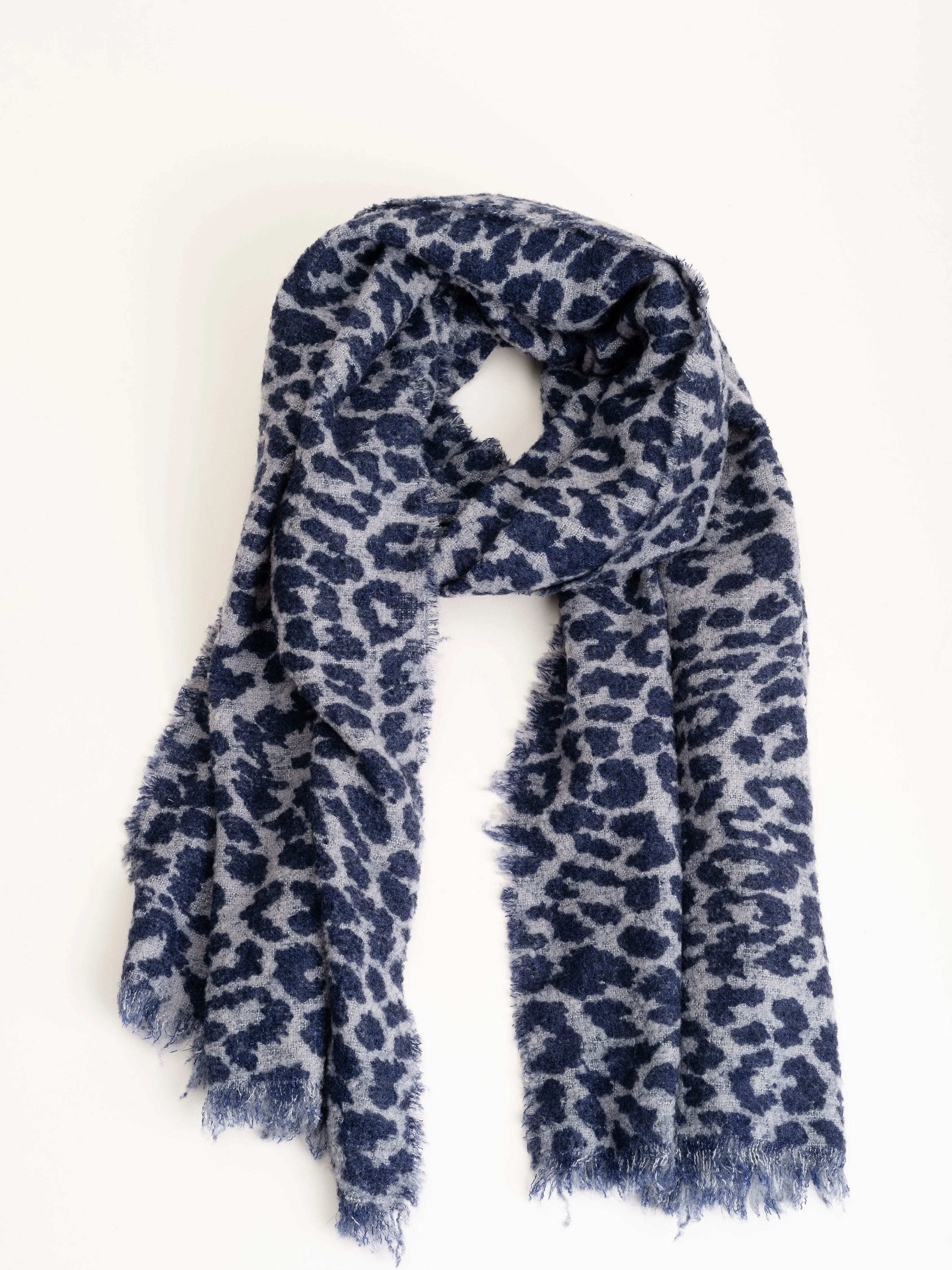 flustra sciarpa - blue leopard