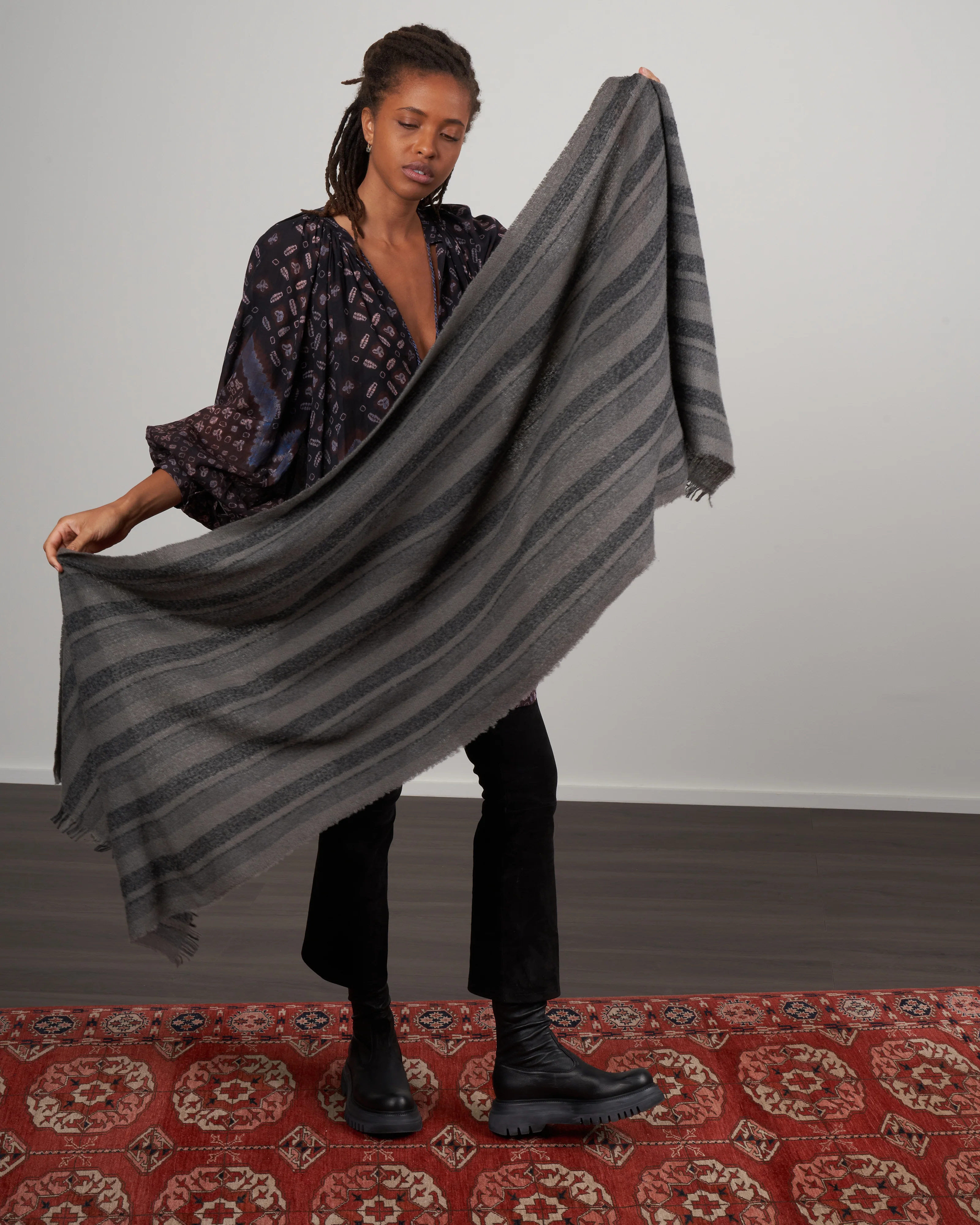 soft stripe sciarpa scarf - ash stripes - Image 3