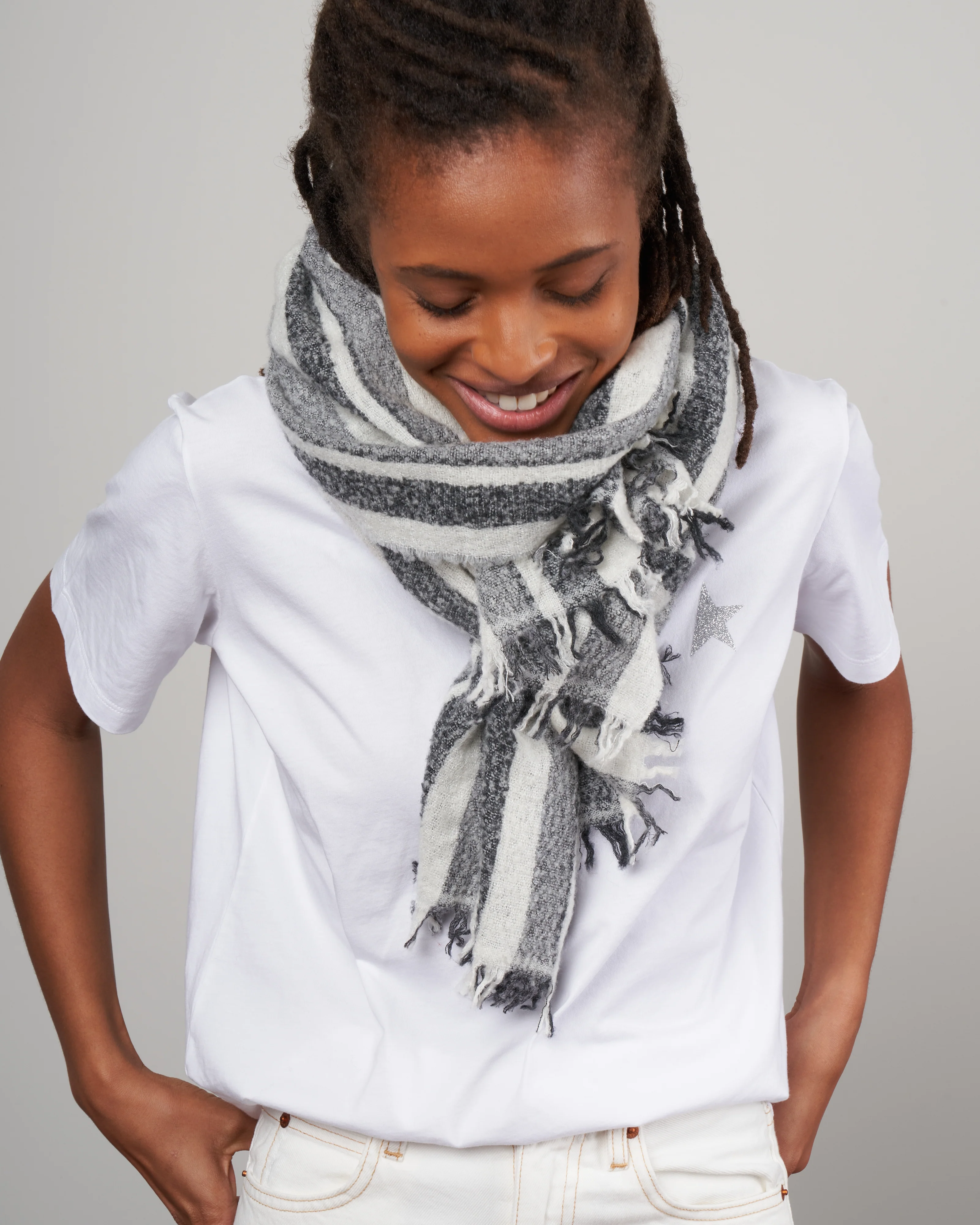 soft stripe sciarpa scarf - off white stripes - Image 3