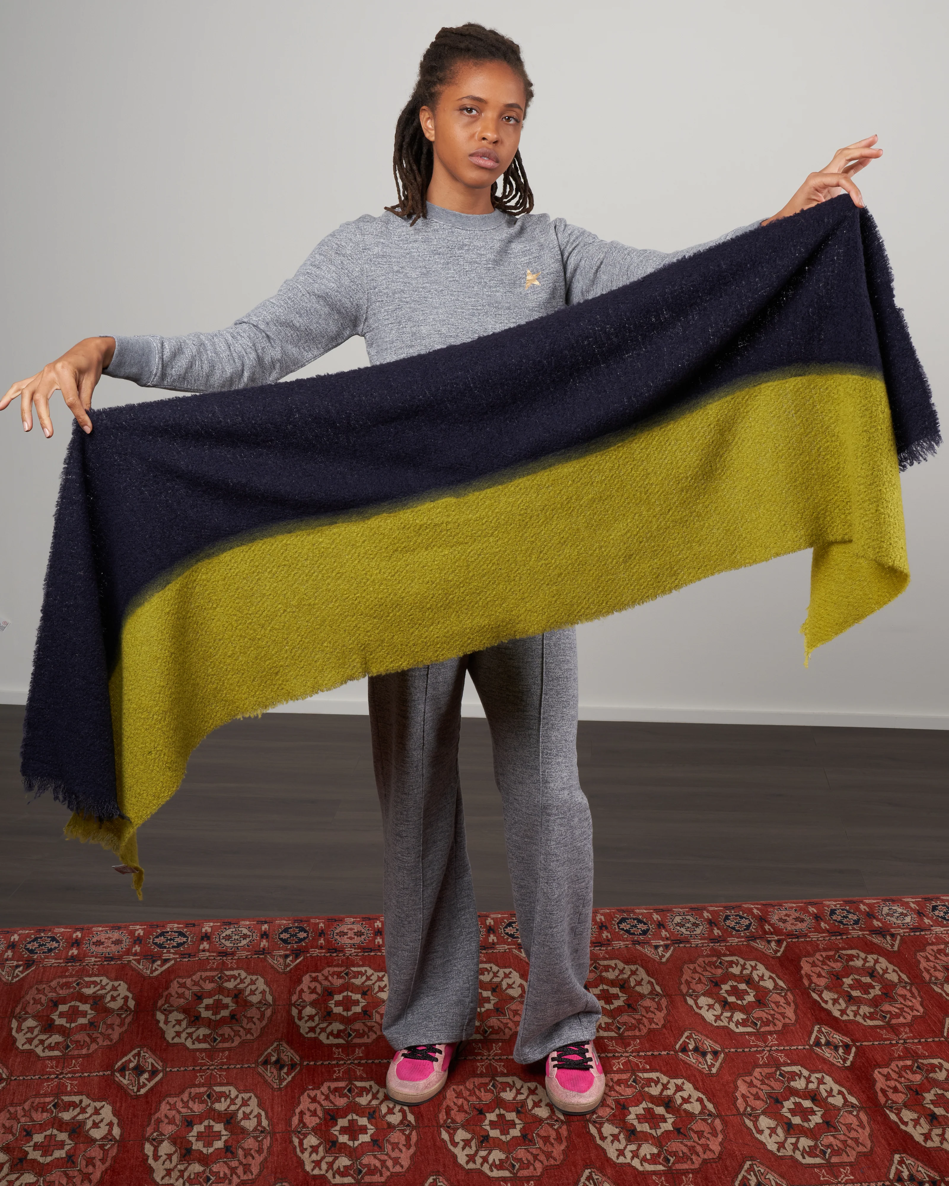 split stripe sciarpa scarf - midnight/avocado - Image 2
