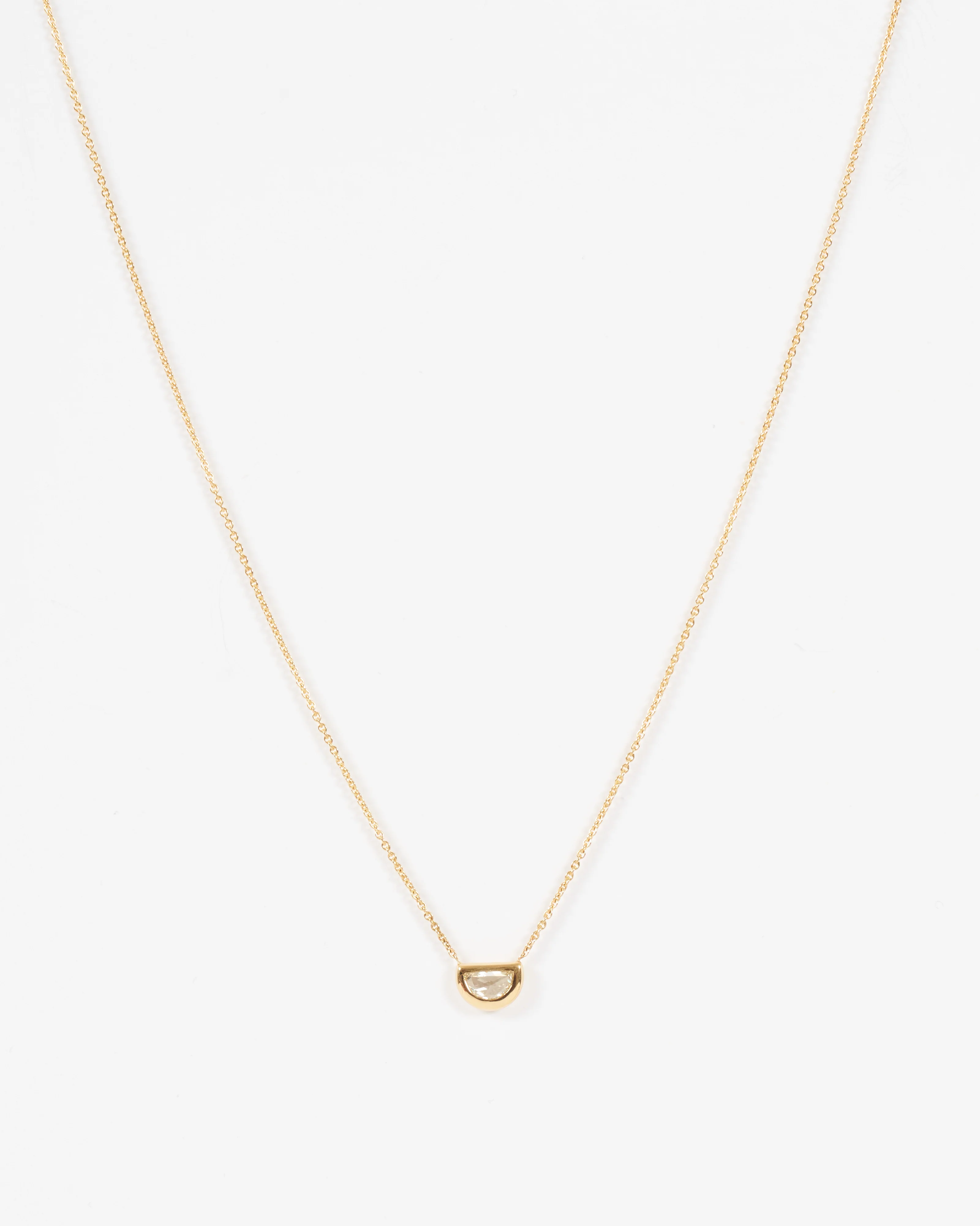 diamond shape necklace - half moon
