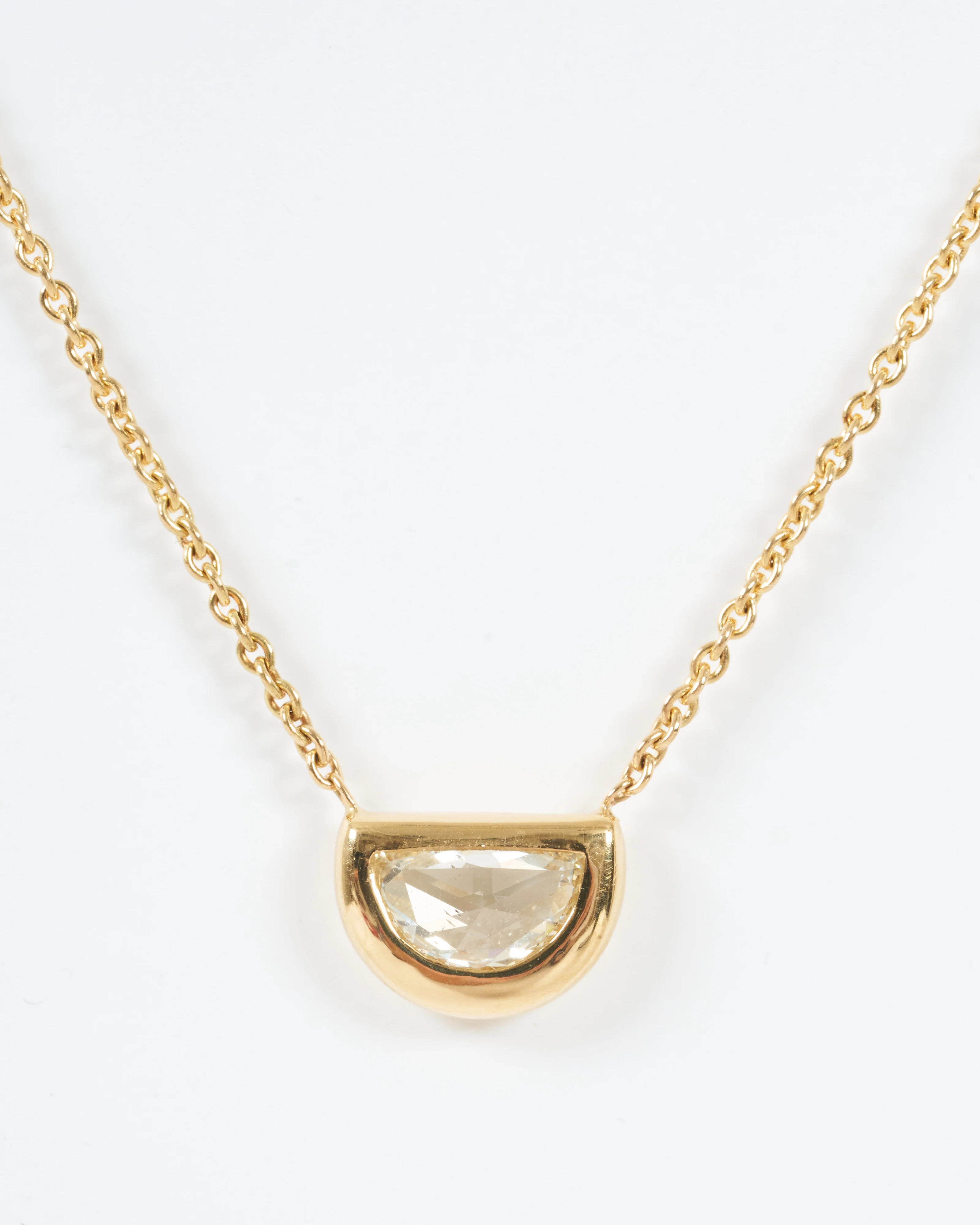 diamond shape necklace - half moon - Image 2