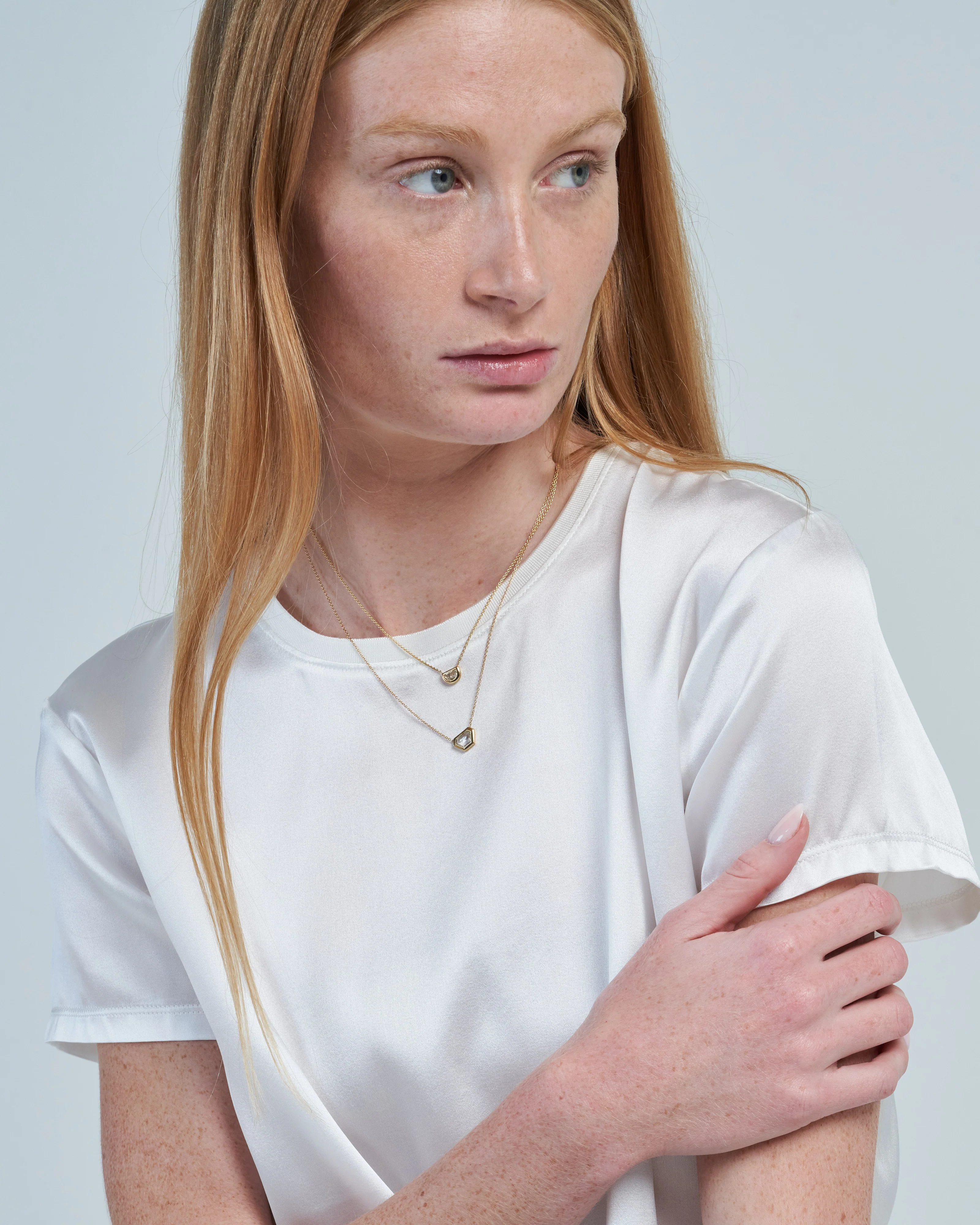 diamond shape necklace - half moon - Image 5