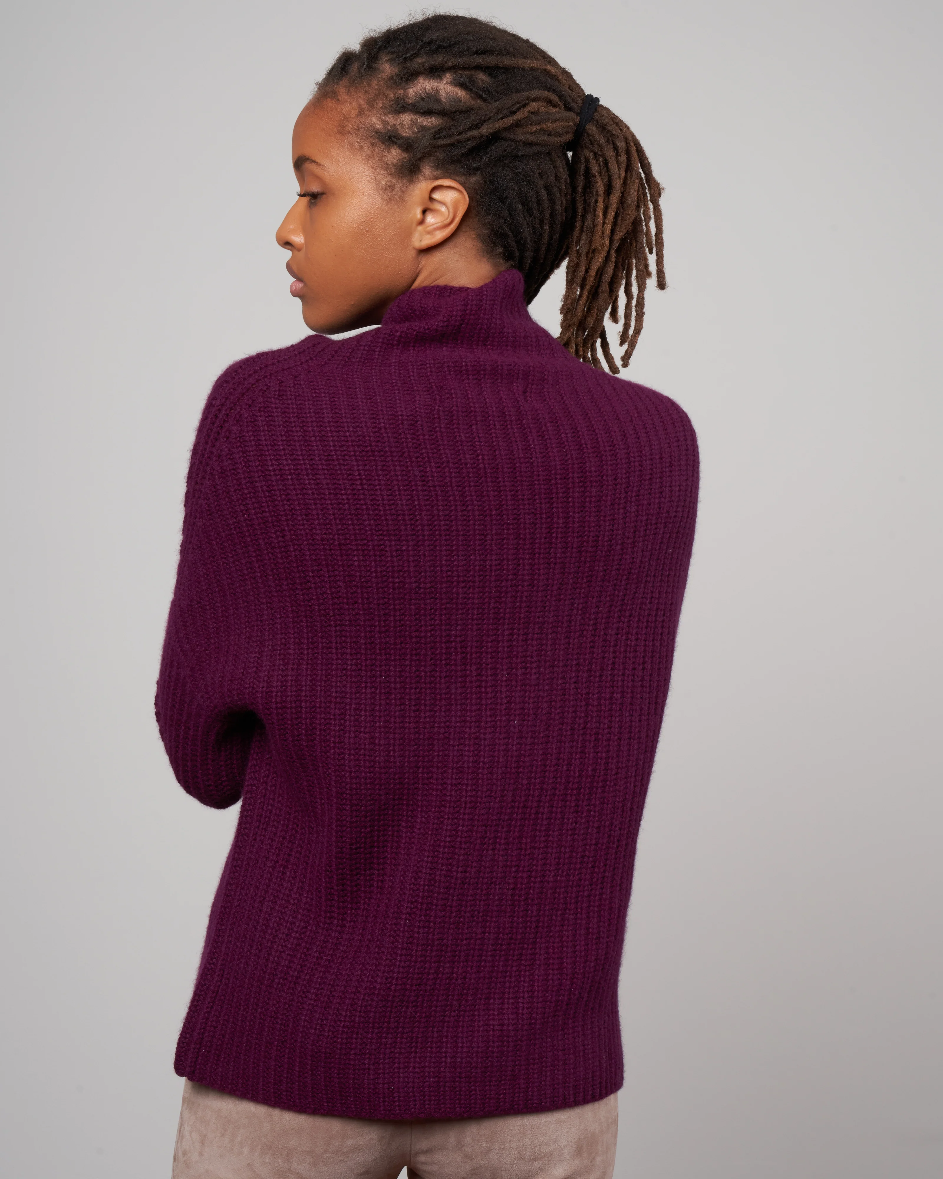 fishermans rib funnel neck - claret - Image 3