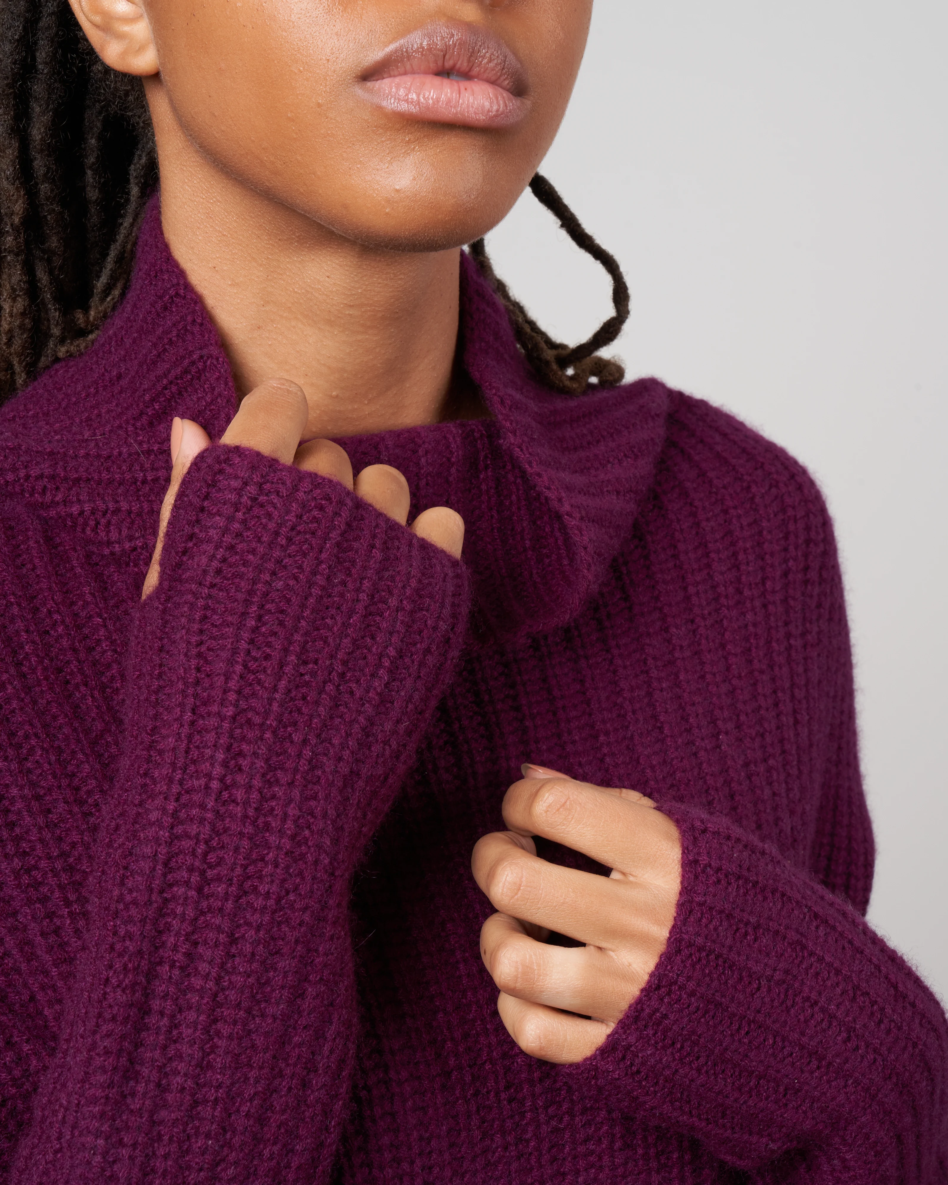 fishermans rib funnel neck - claret - Image 4