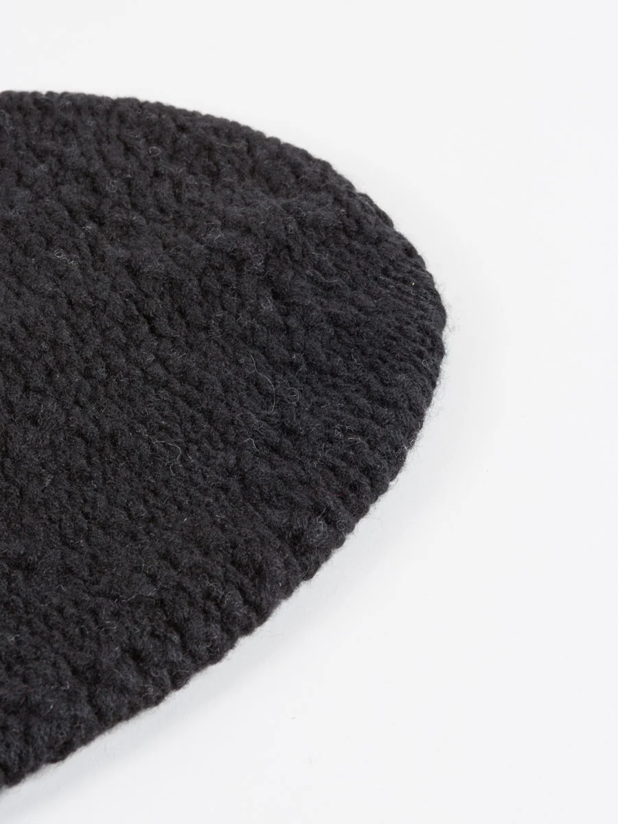textured knit hat - black - Image 2