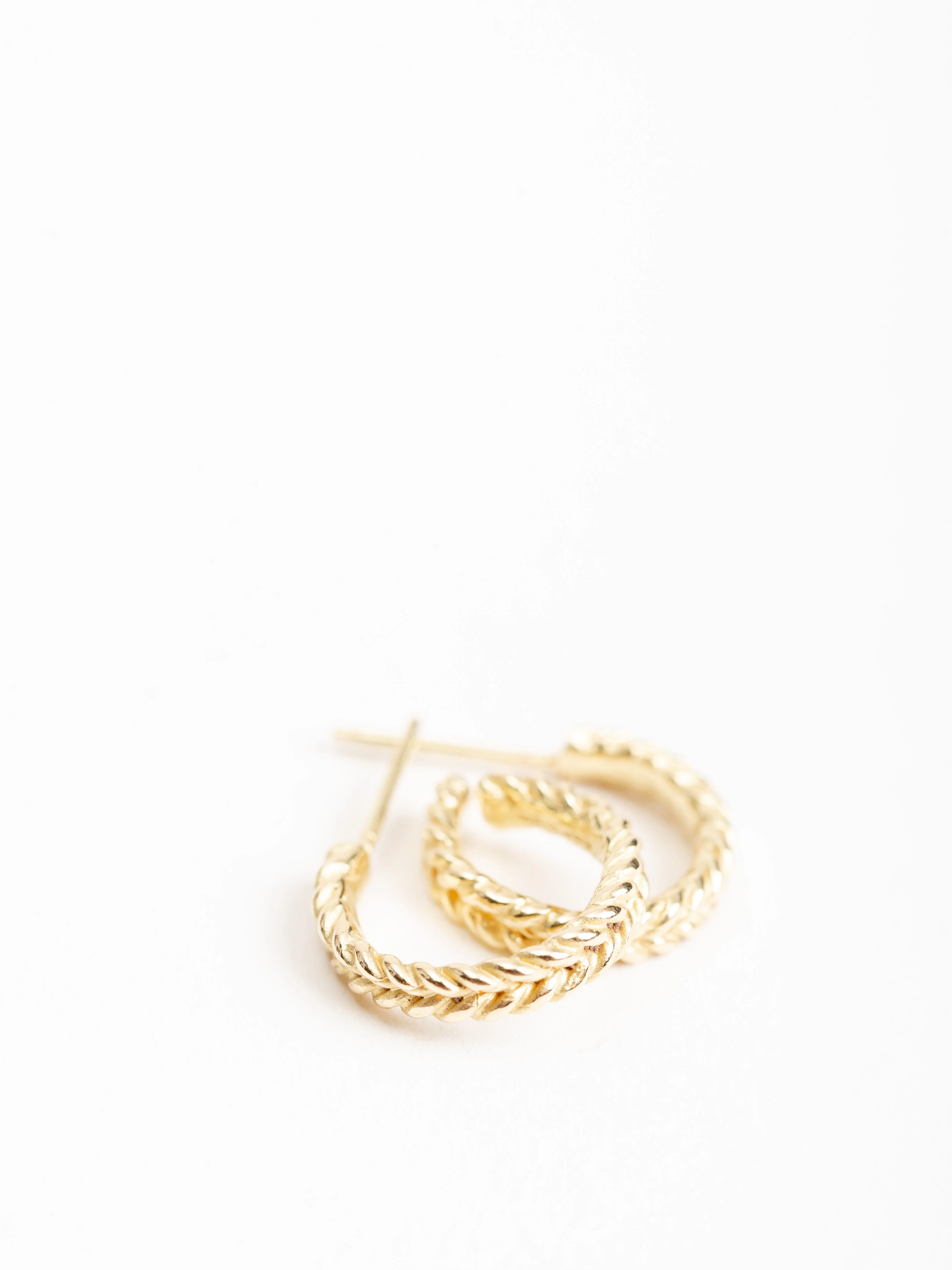 double rope gold hoop earrings