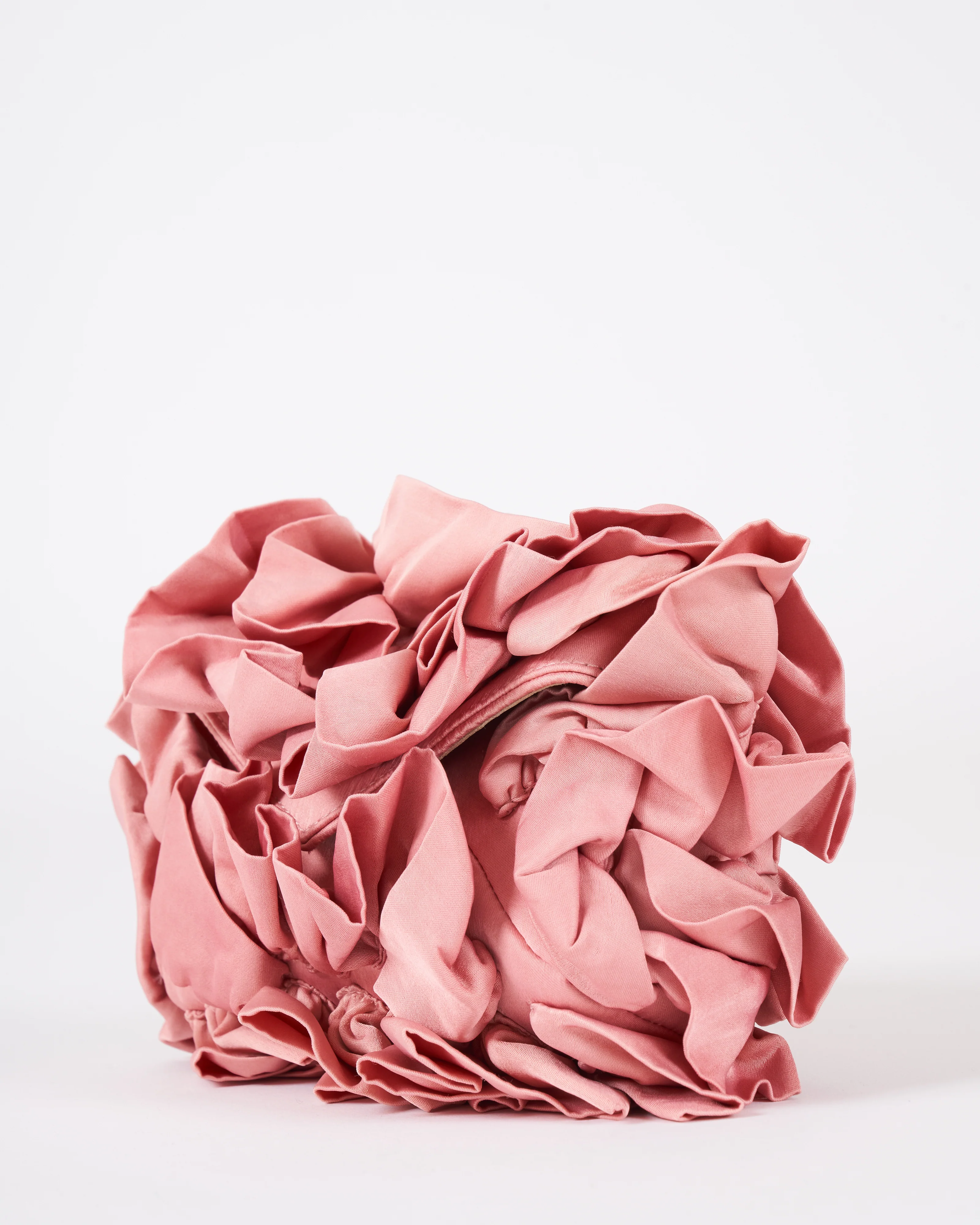 ruffled clutch - old rose satin - Image 2