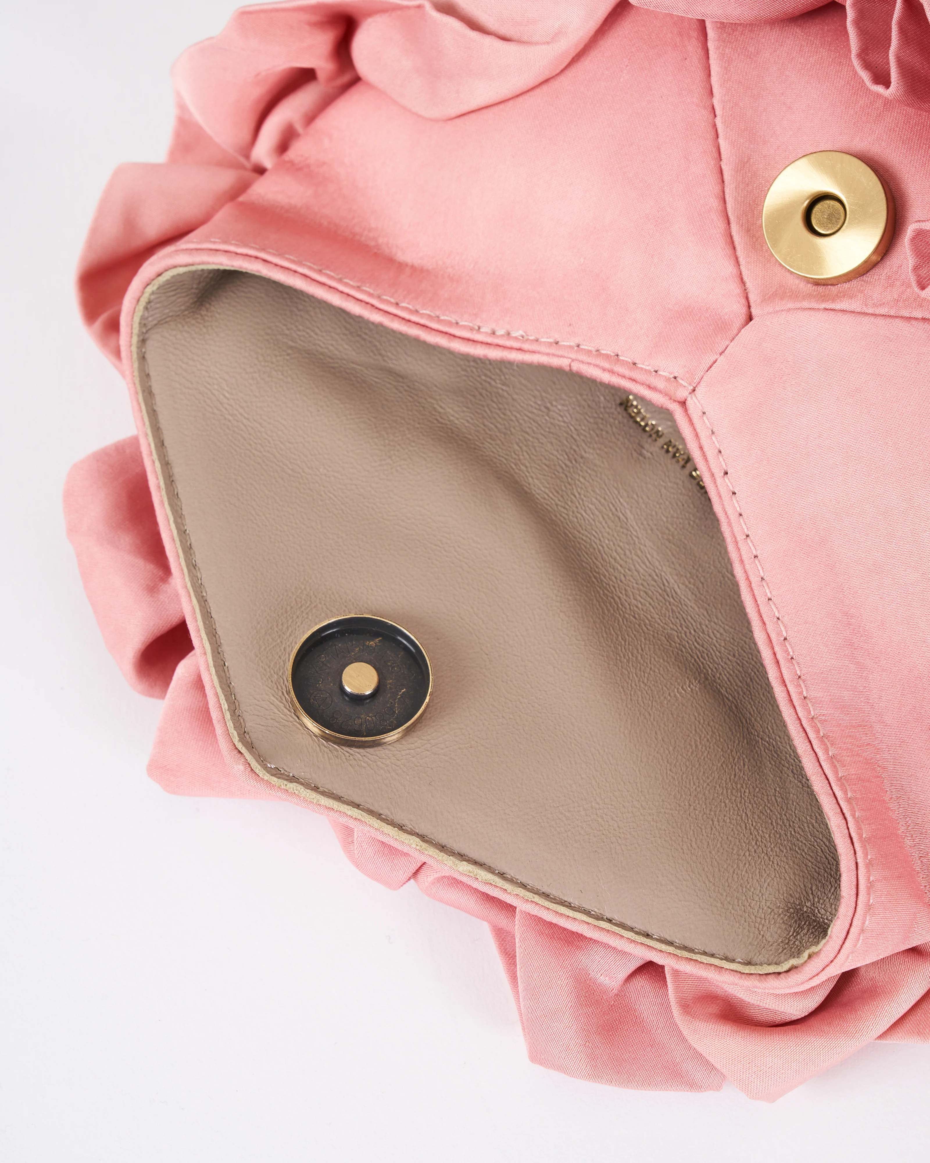 ruffled clutch - old rose satin - Image 4