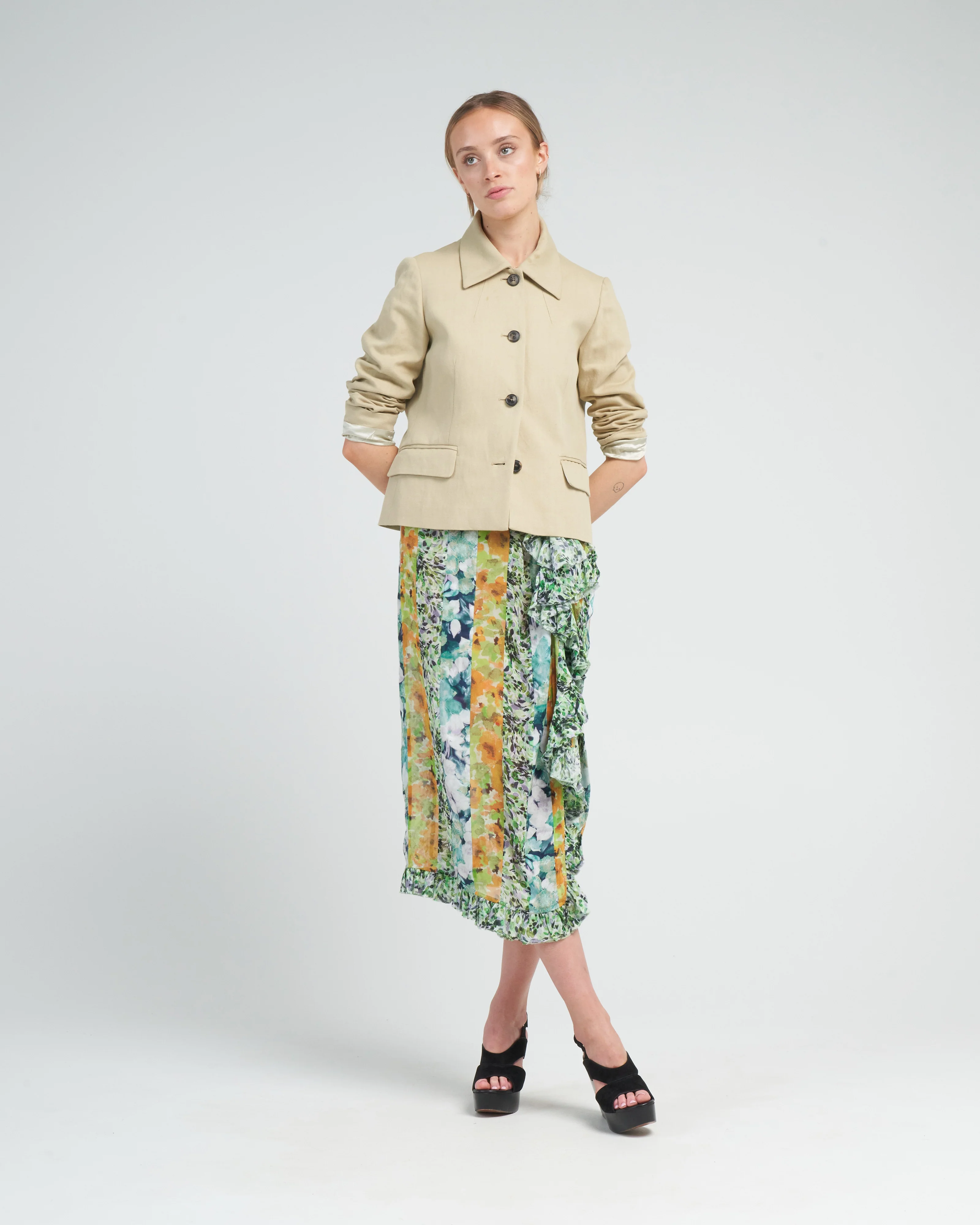 sina patch skirt - yellow - Image 2