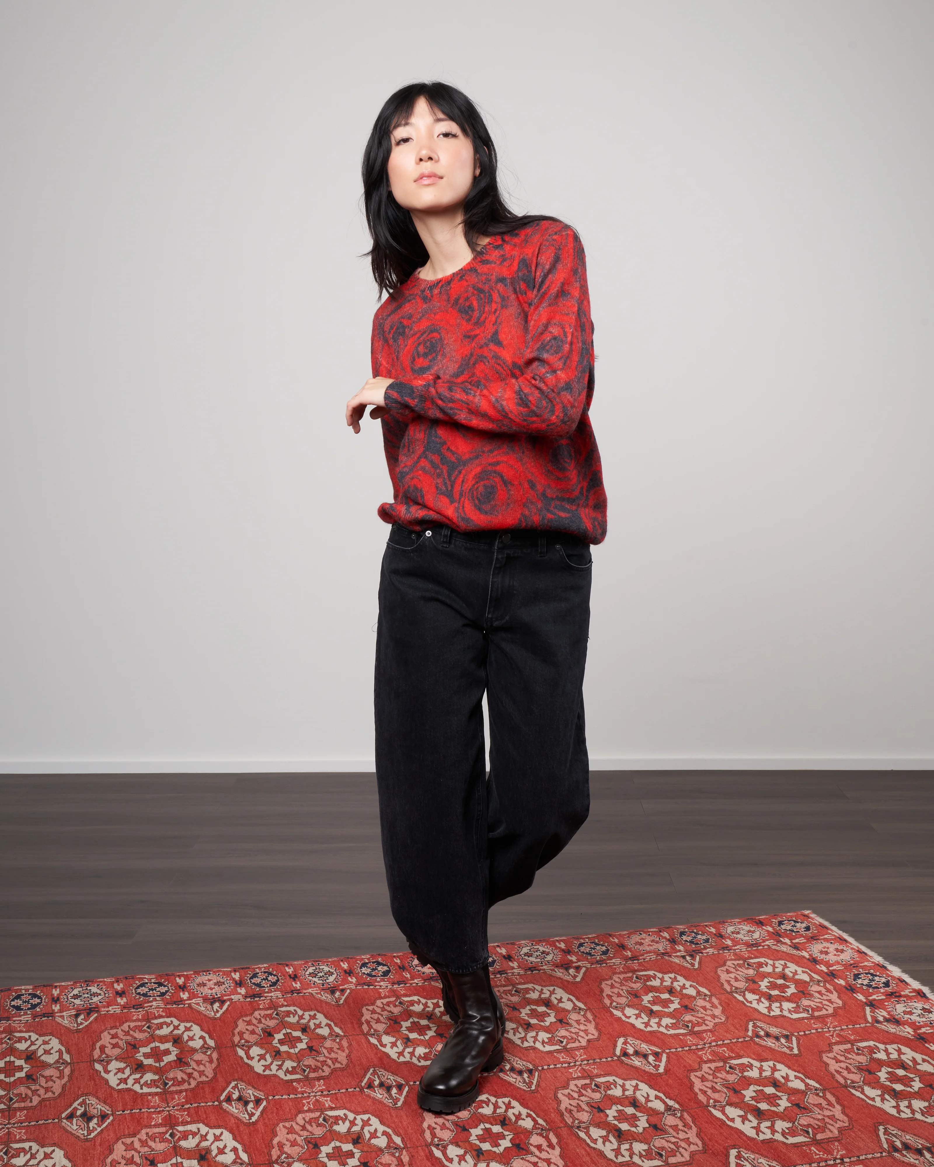 tania print sweater - red 352 - Image 2