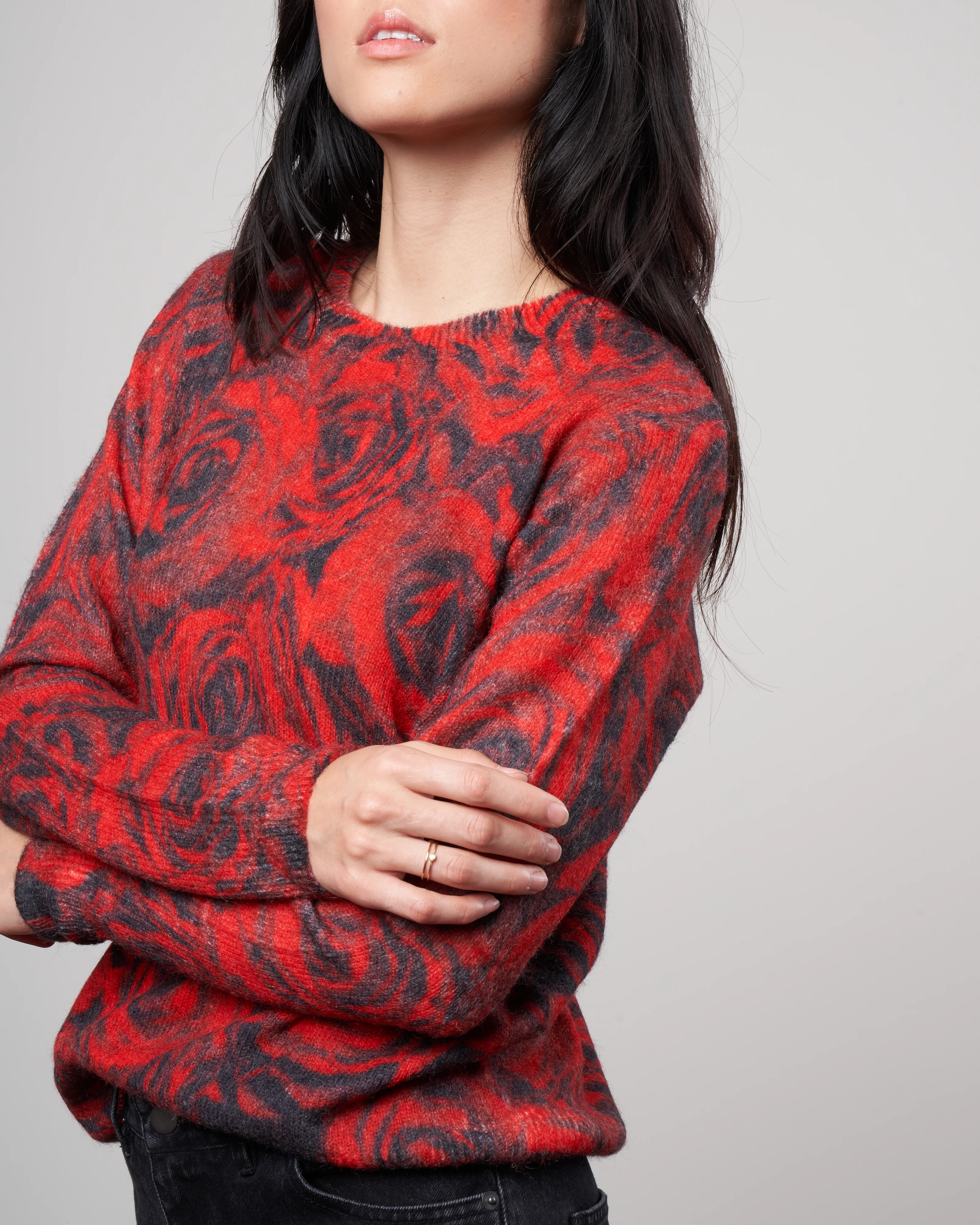 tania print sweater - red 352 - Image 3