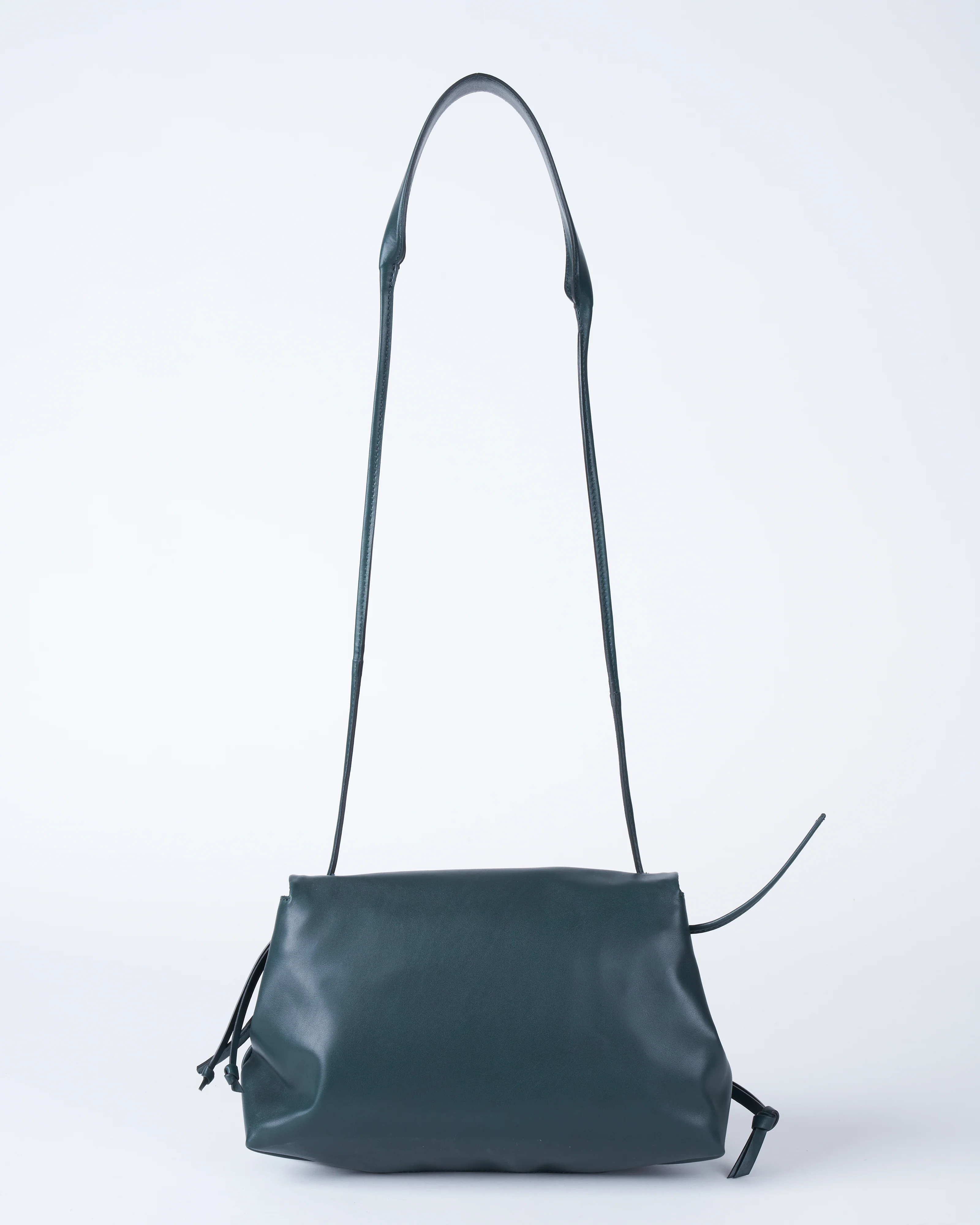 tumbled leather shoulder bag - dark green - Image 2