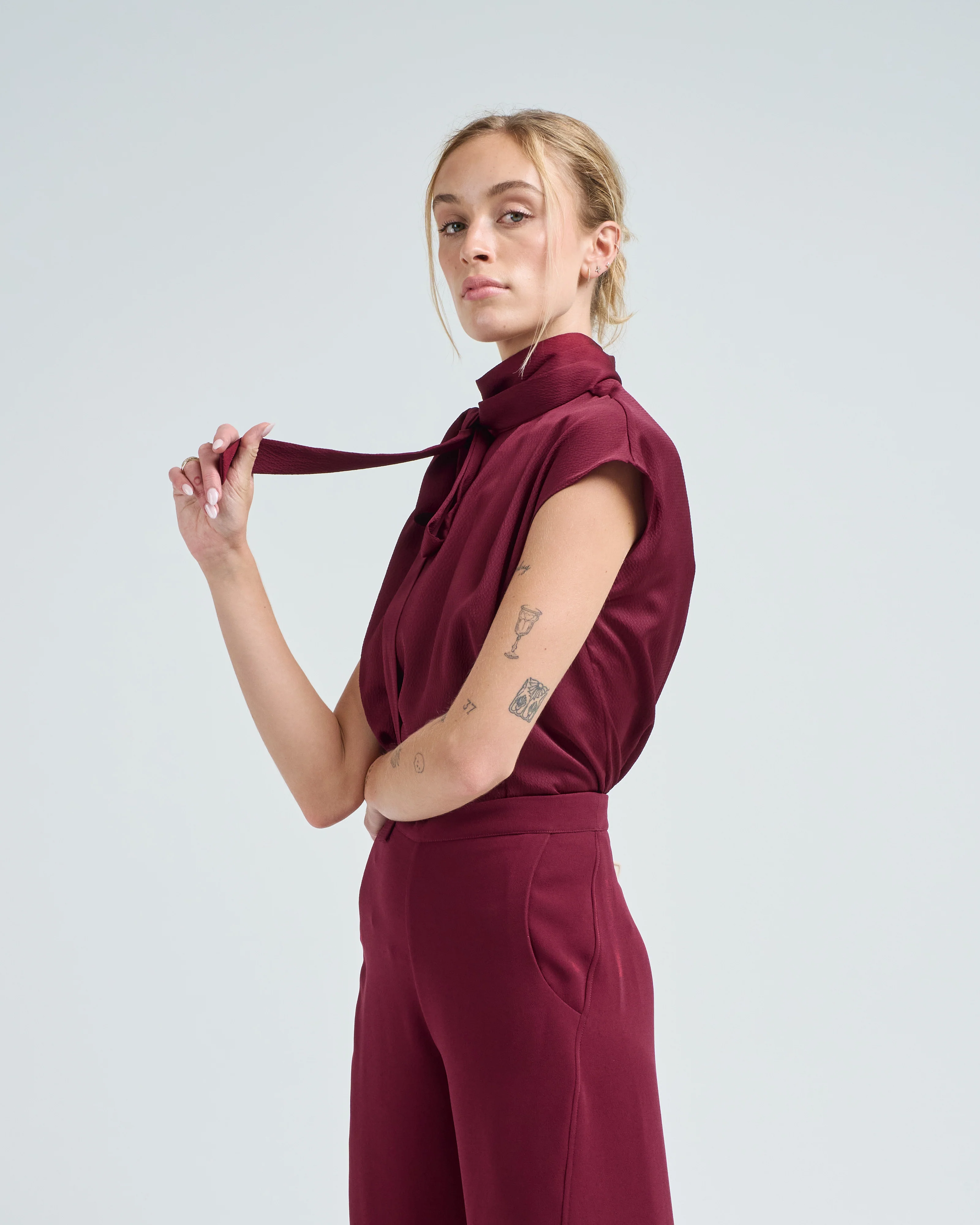 ribbon neck blouse - Image 3
