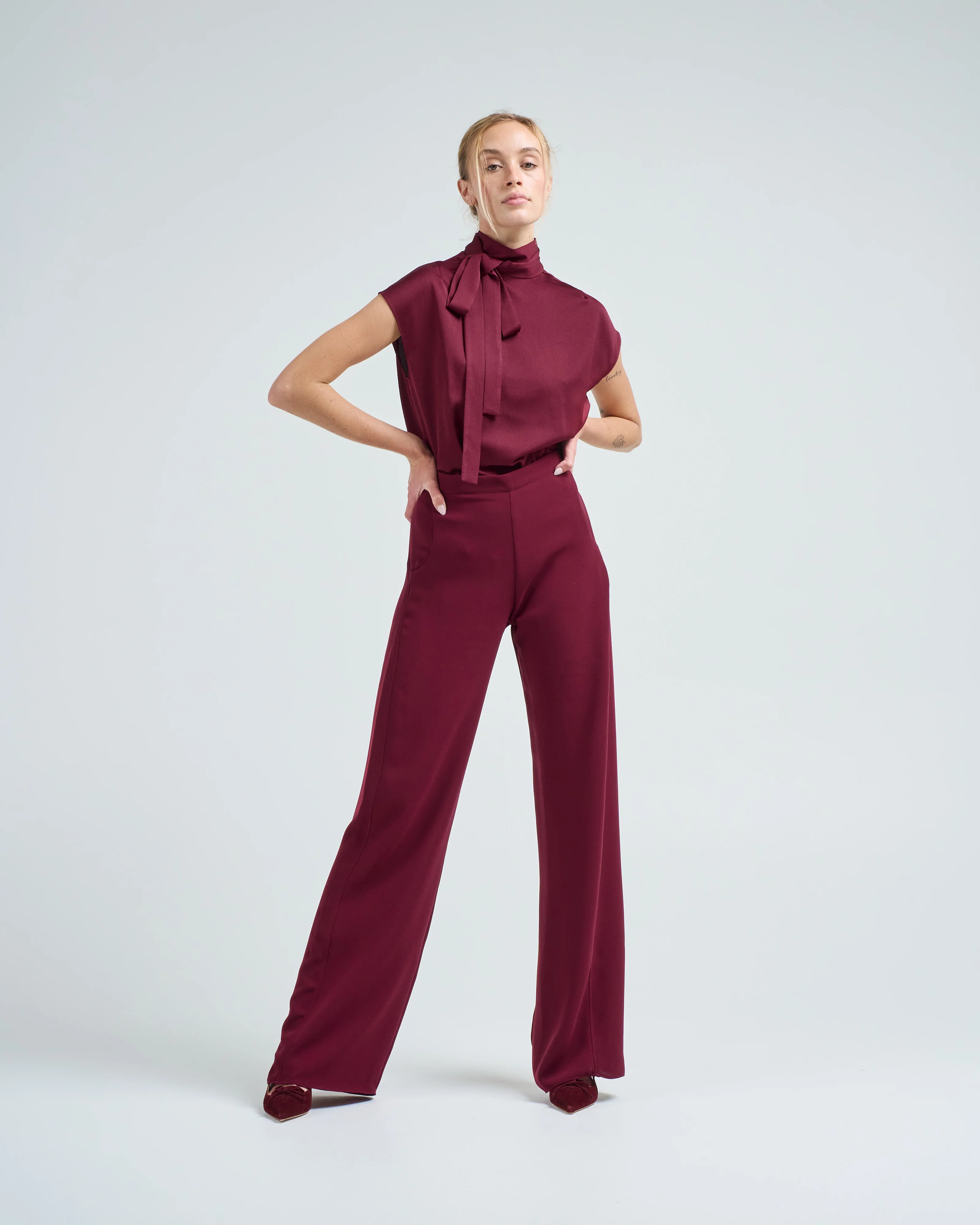 ribbon neck blouse - Image 5