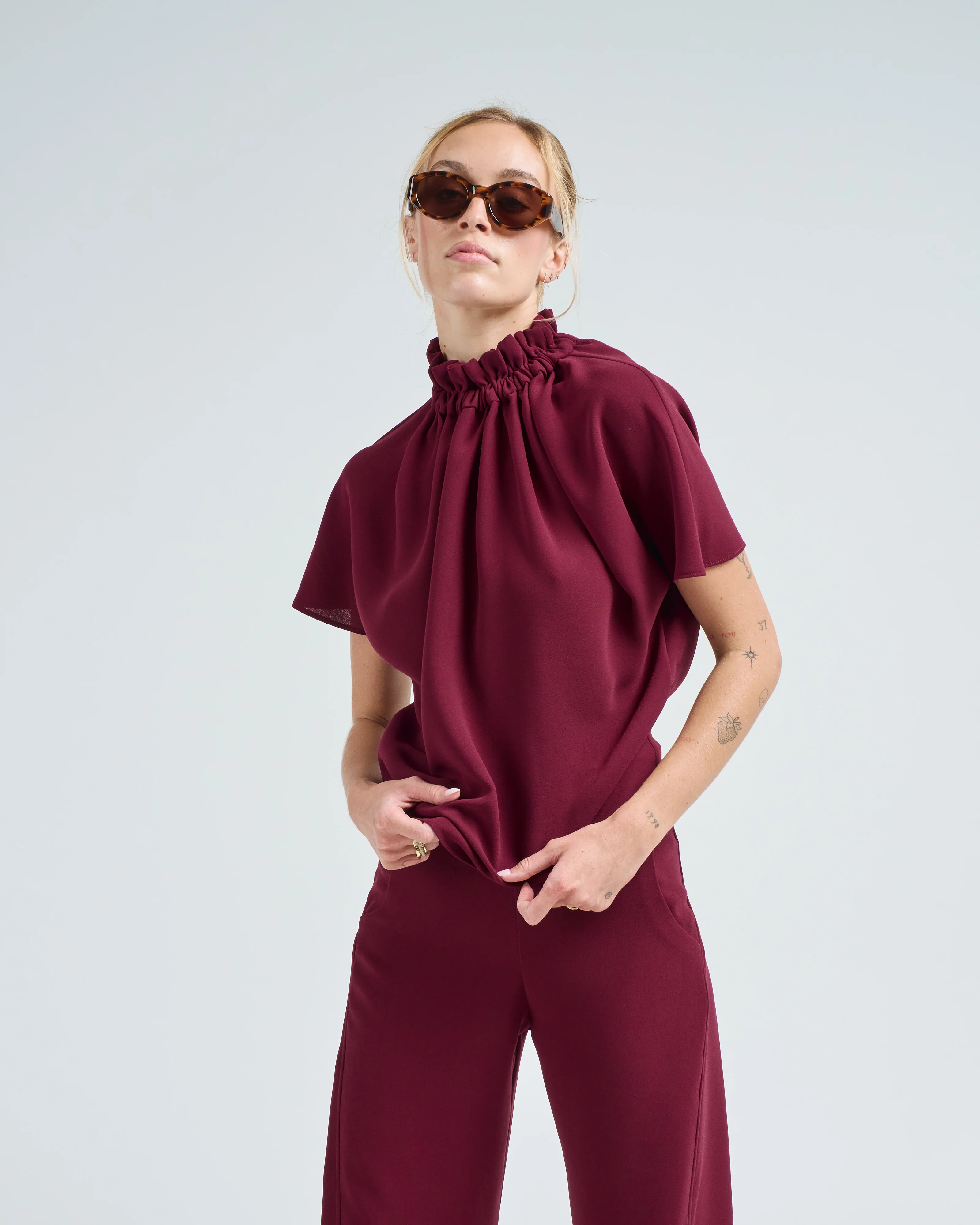 short ruff blouse