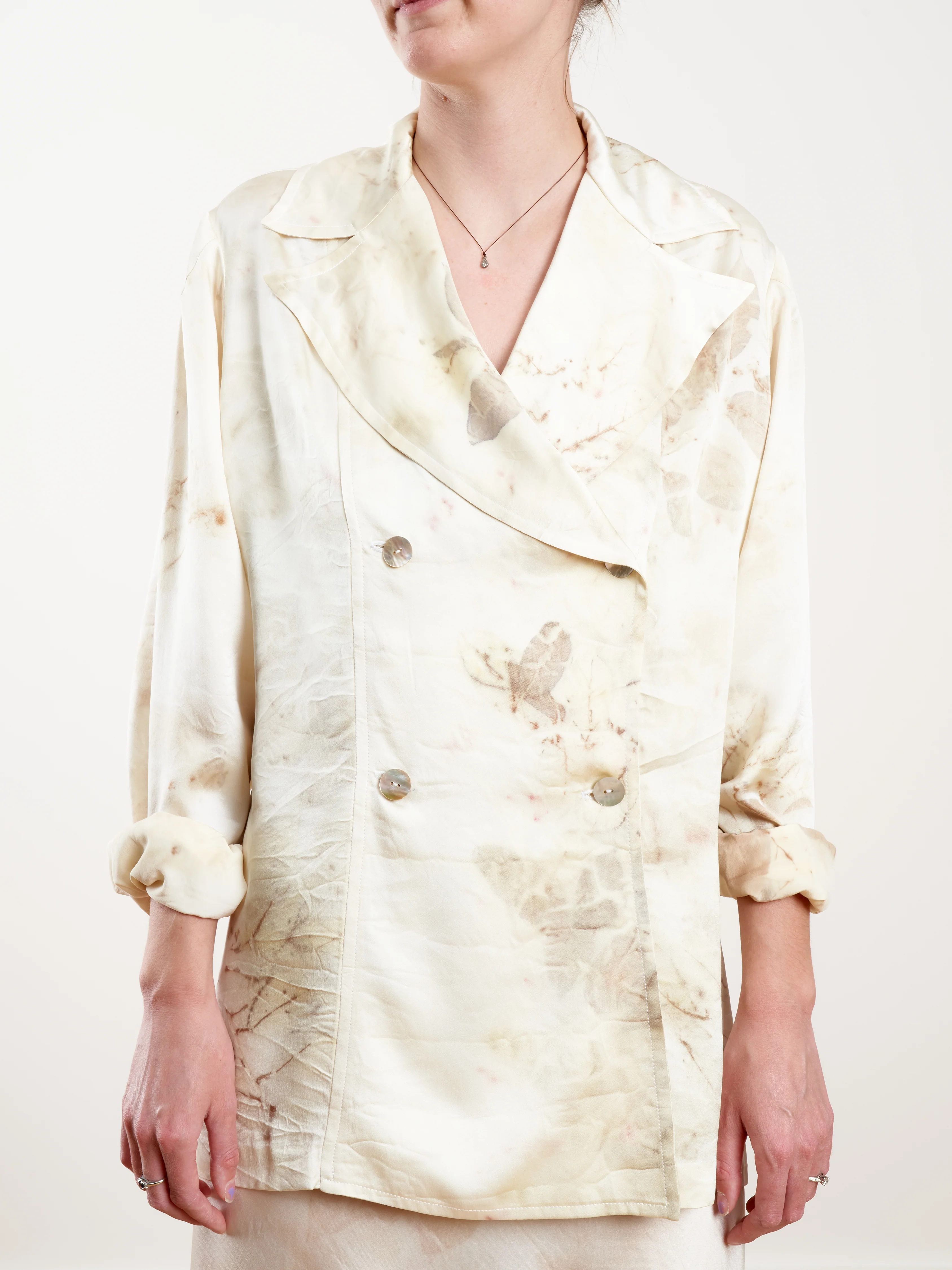 double breasted pajama jacket - plum leaf - Image 2