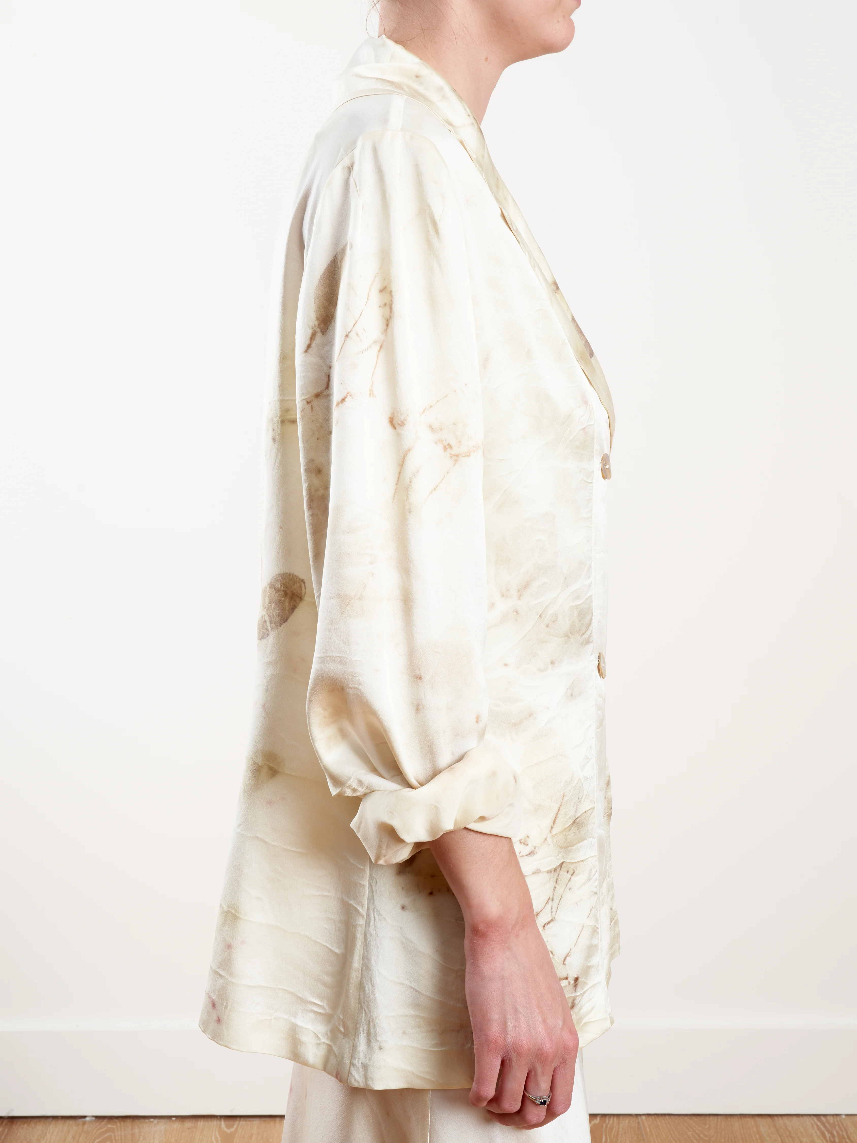 double breasted pajama jacket - plum leaf - Image 3