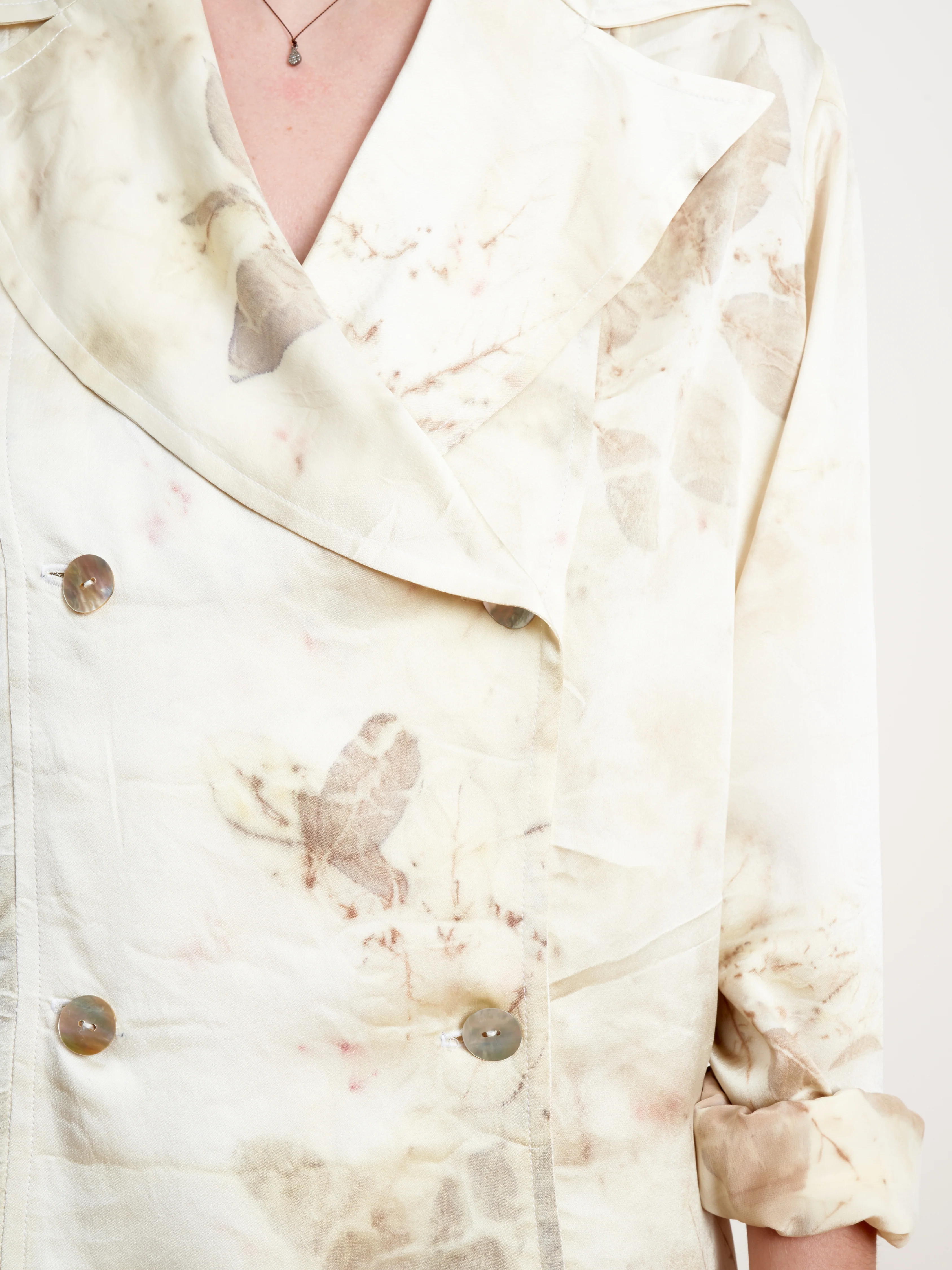 double breasted pajama jacket - plum leaf - Image 5