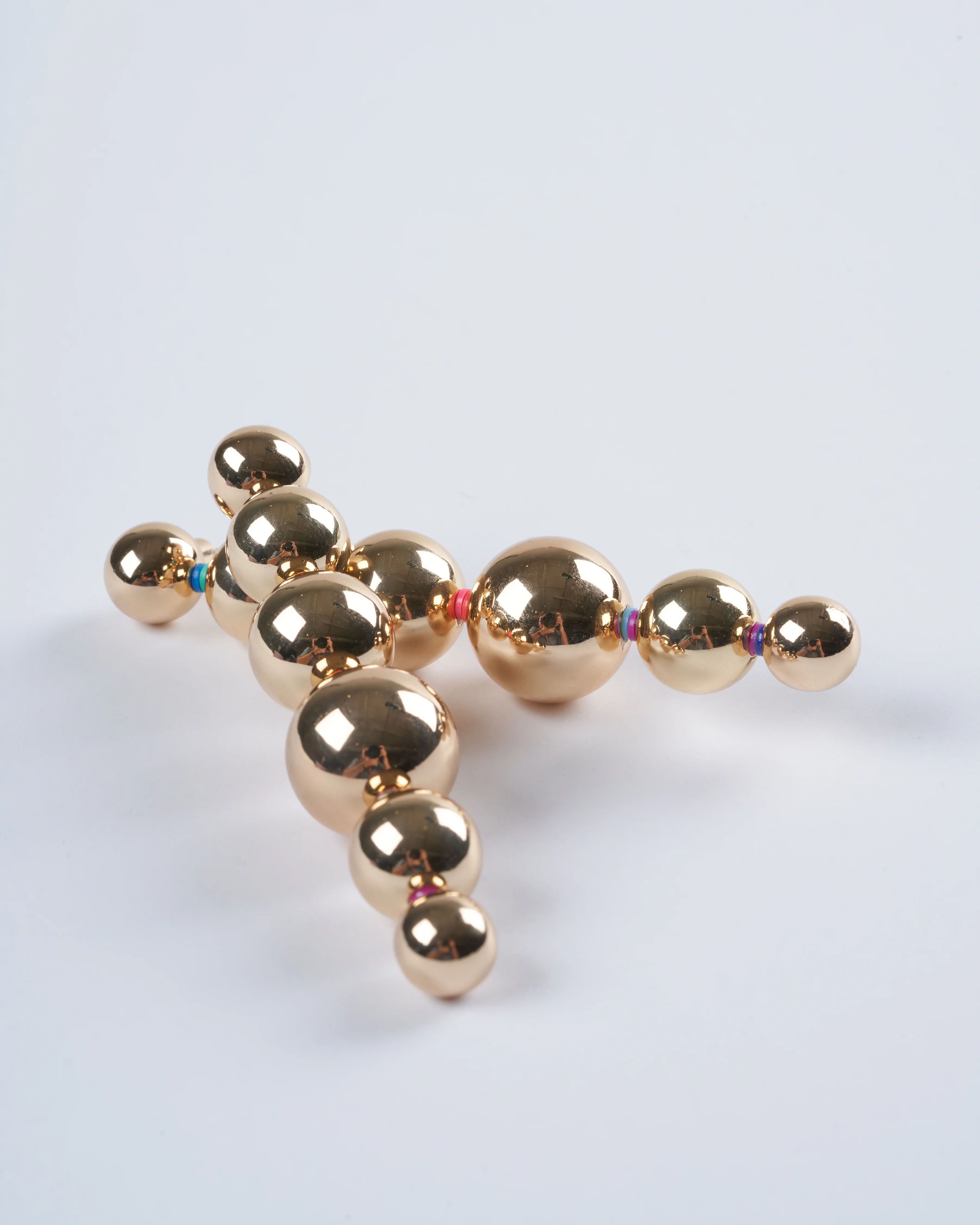 linear ball earring - multi - Image 2