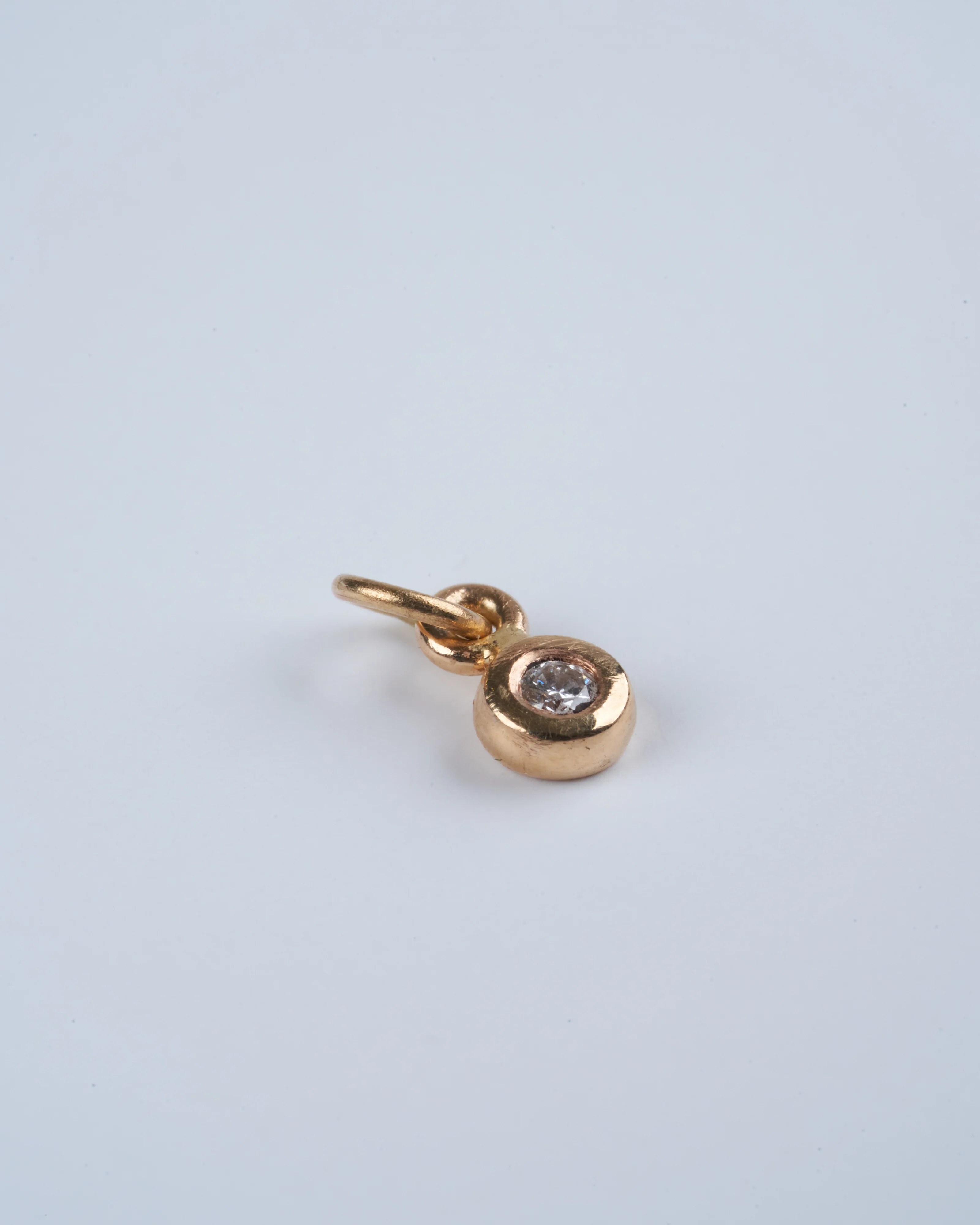 14k bezel set diamond charm for necklace - gold - Image 2