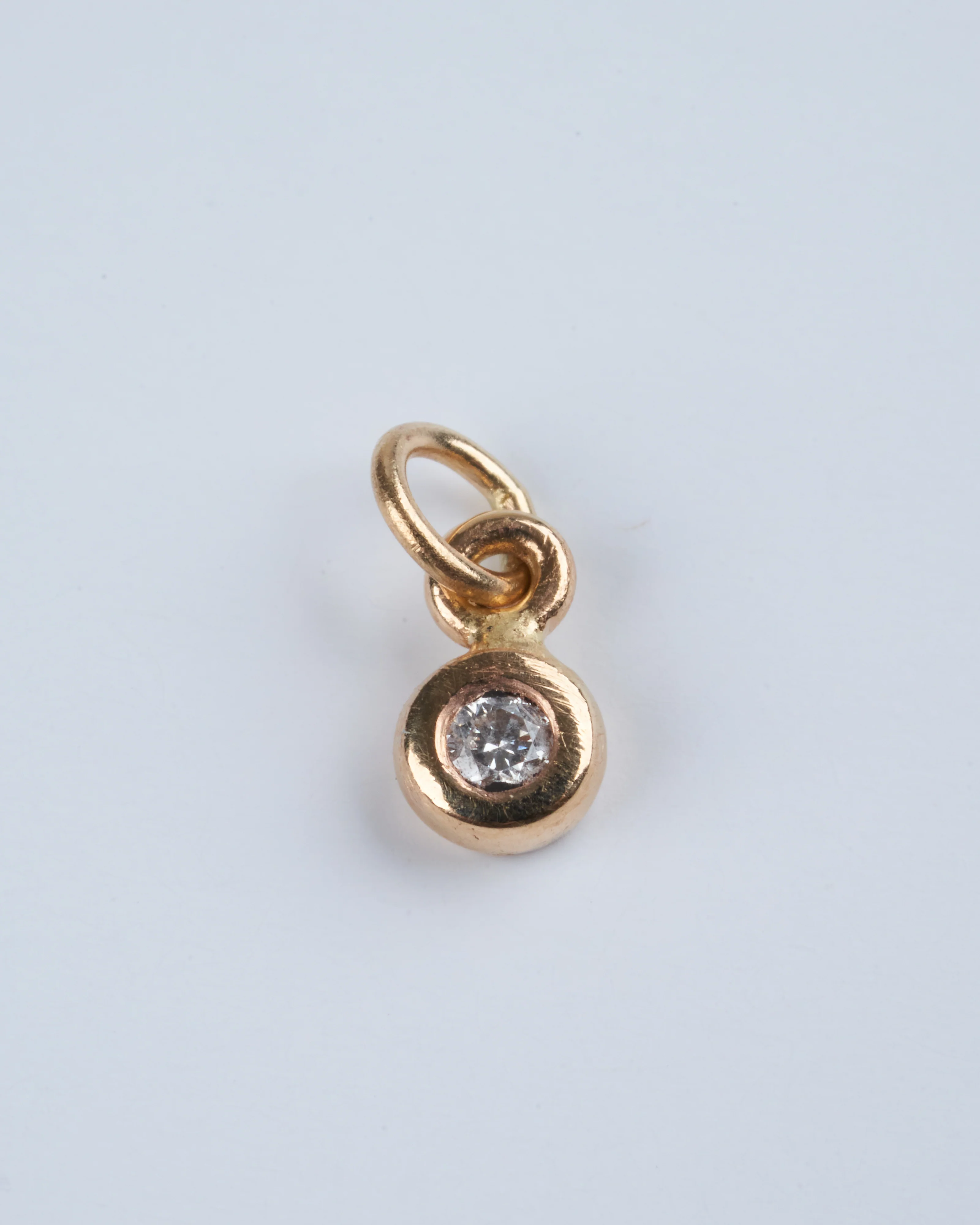 14k bezel set diamond charm for necklace - gold - Image 4