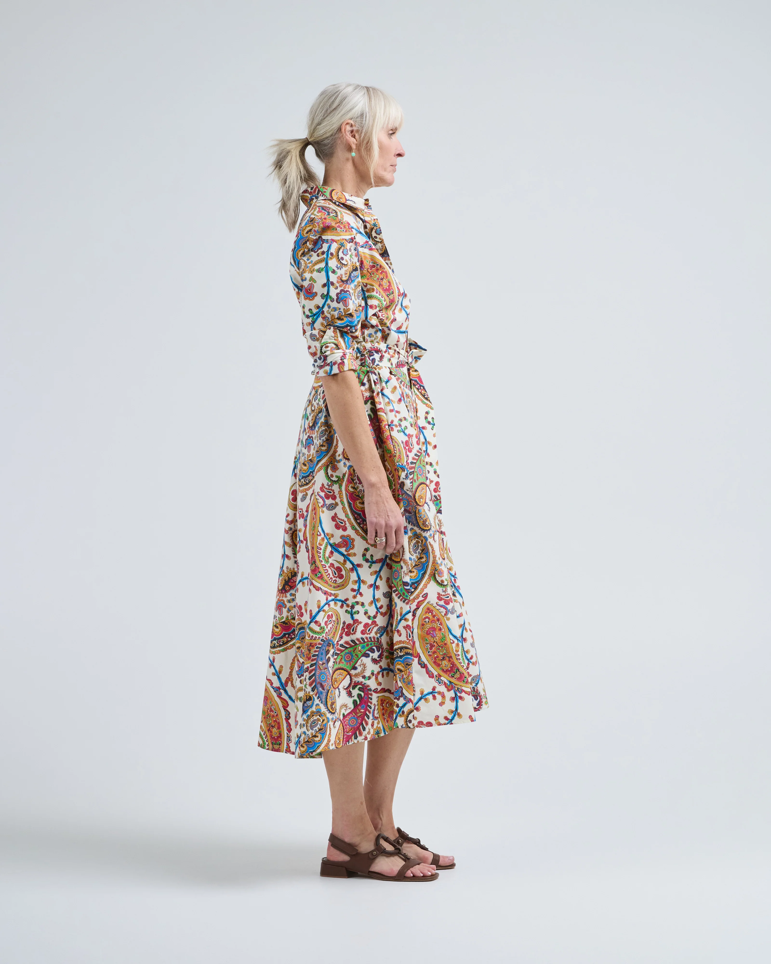 belted midi shirt dress - Image 3