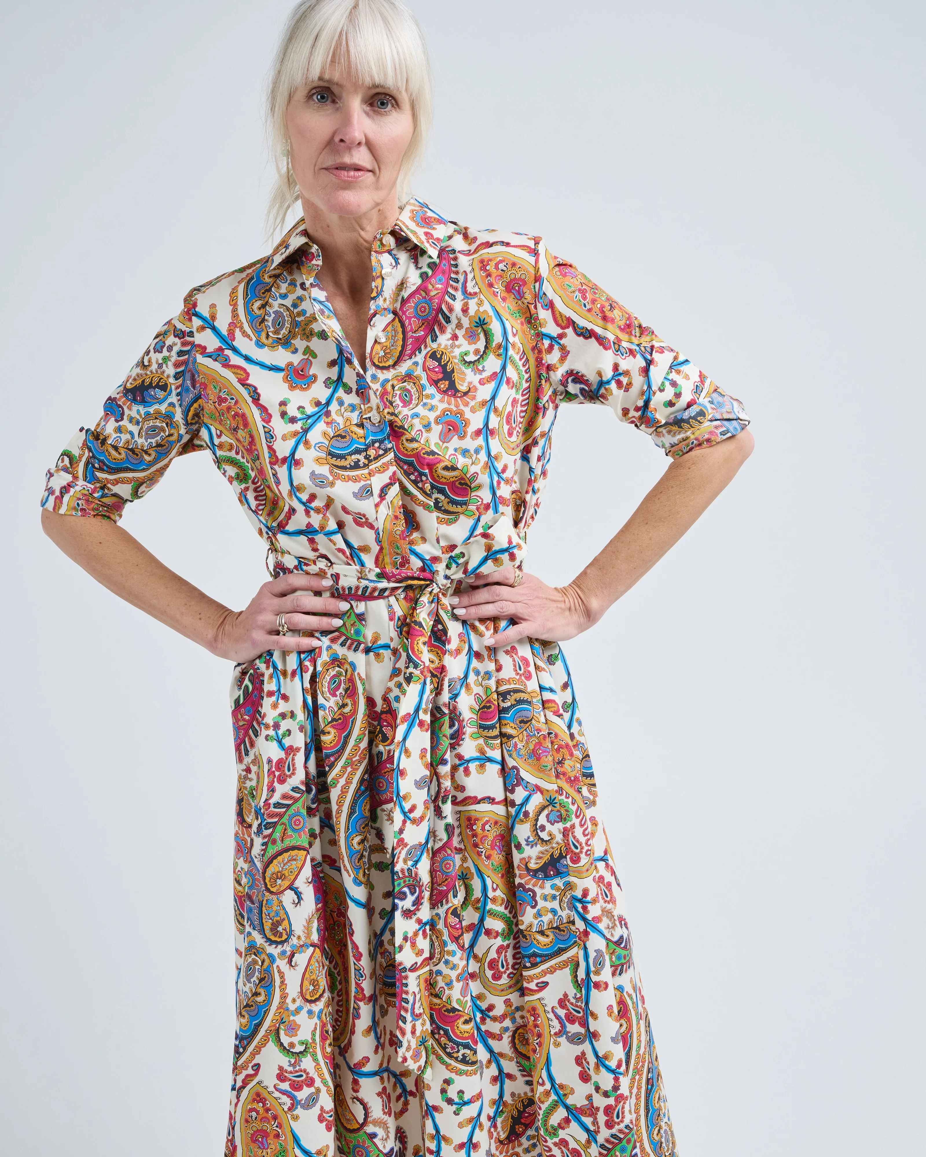 belted midi shirt dress - Image 5