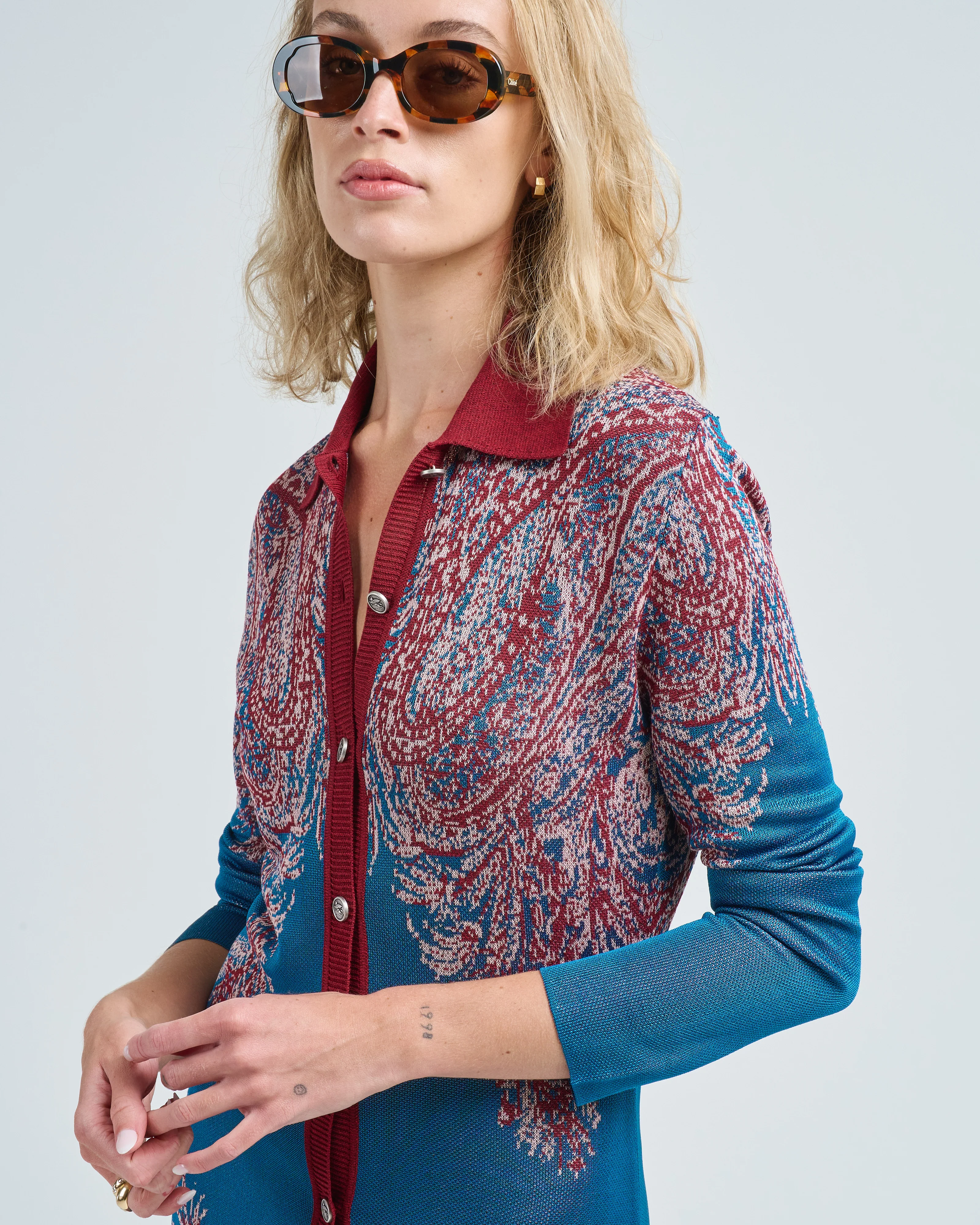 button front knit dress - Image 2