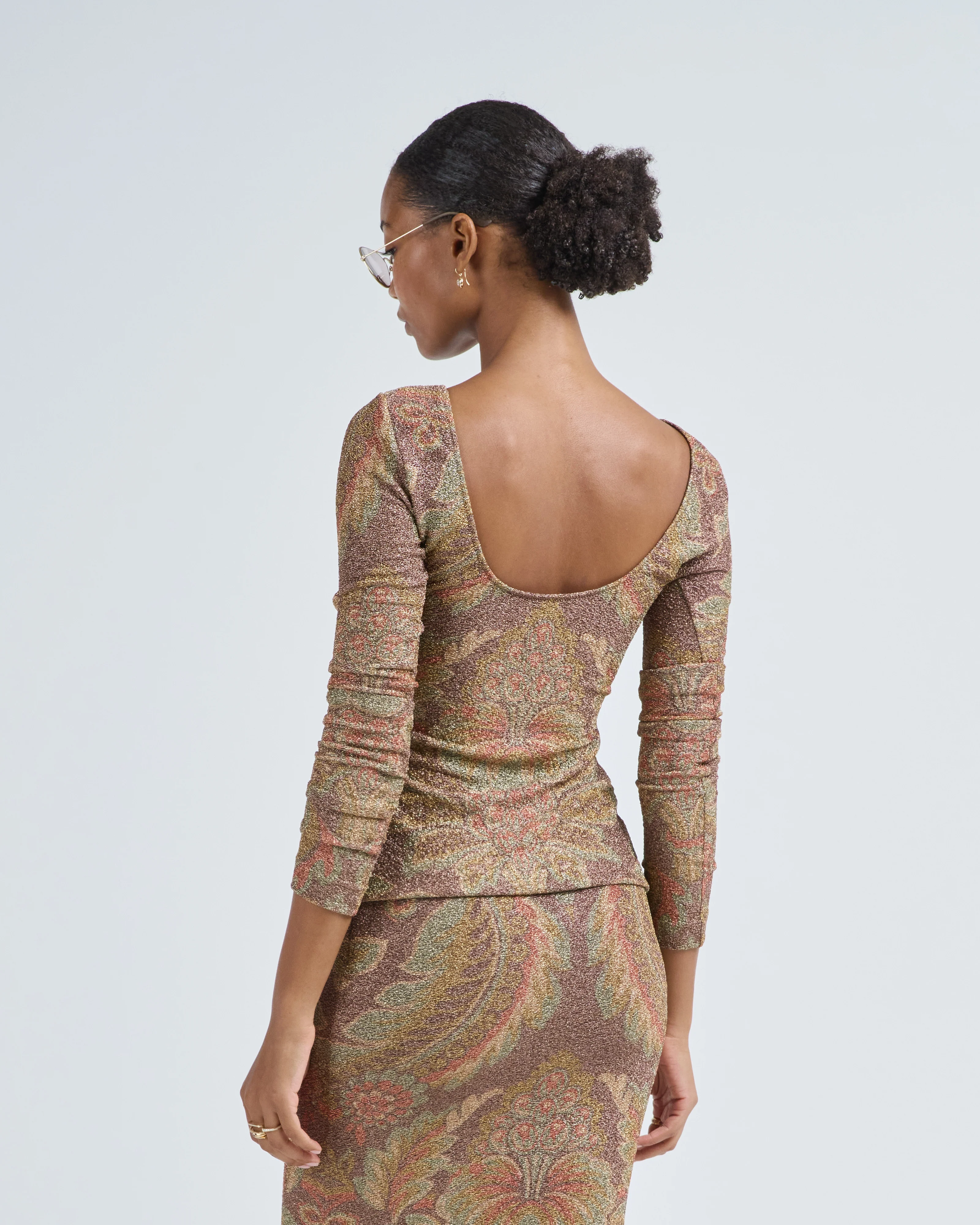 long sleeved top with boat neck - Image 2