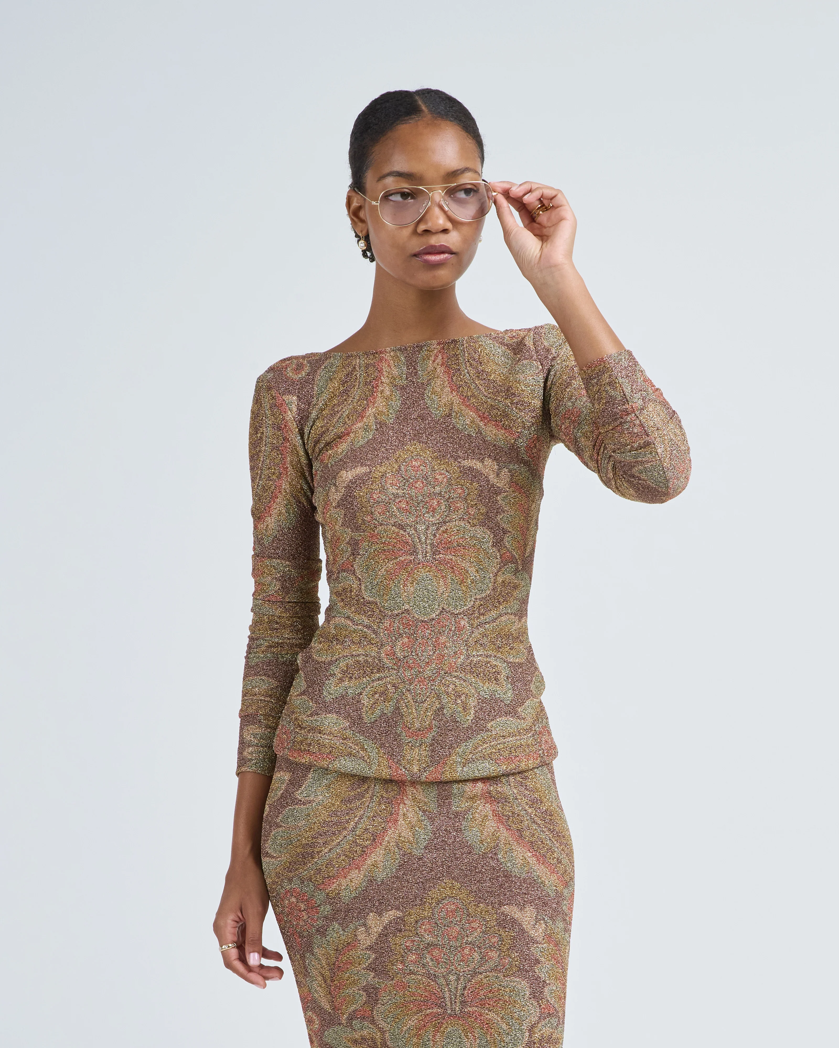 long sleeved top with boat neck - Image 3
