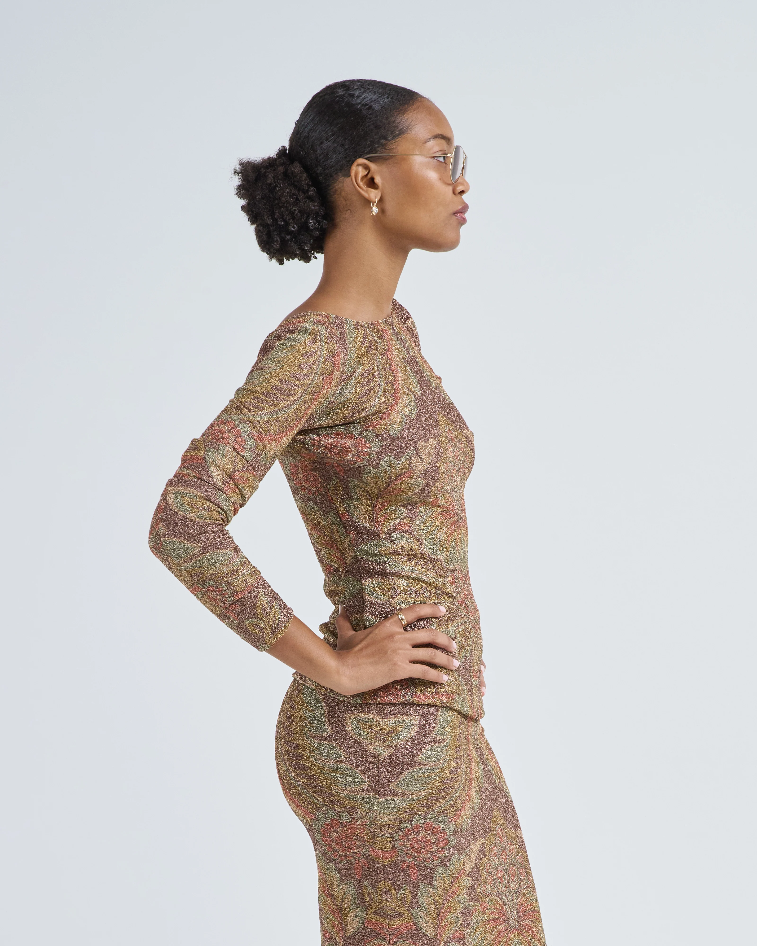 long sleeved top with boat neck - Image 4